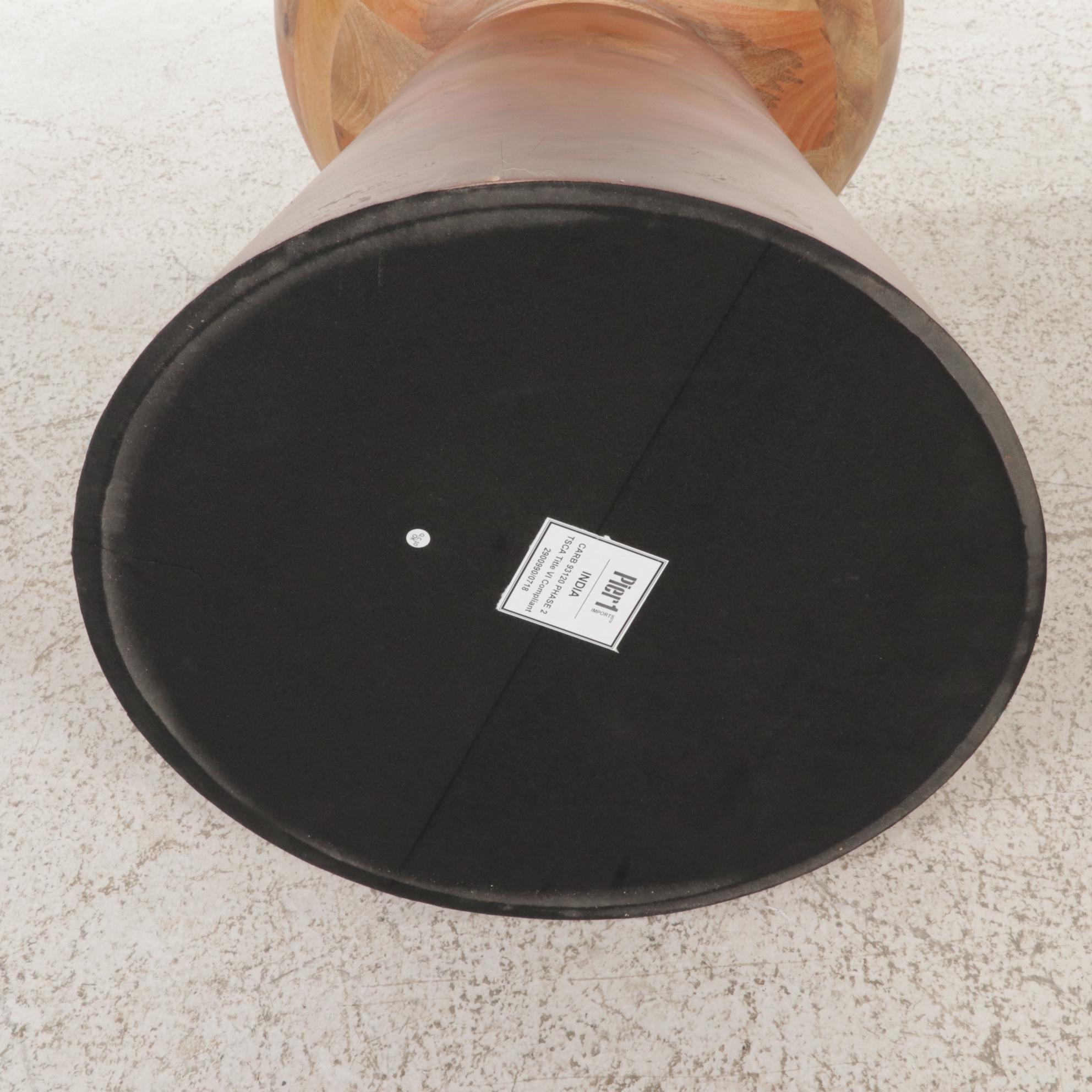 Pier 1 Indian Hardwood Pedestal End Table