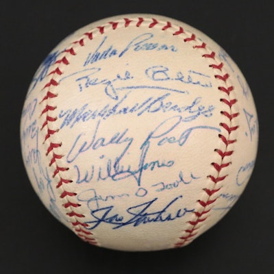 1960 Cincinnati Reds Team-Signed Baseball Featuring Frank Robinson, Joe Nuxhall