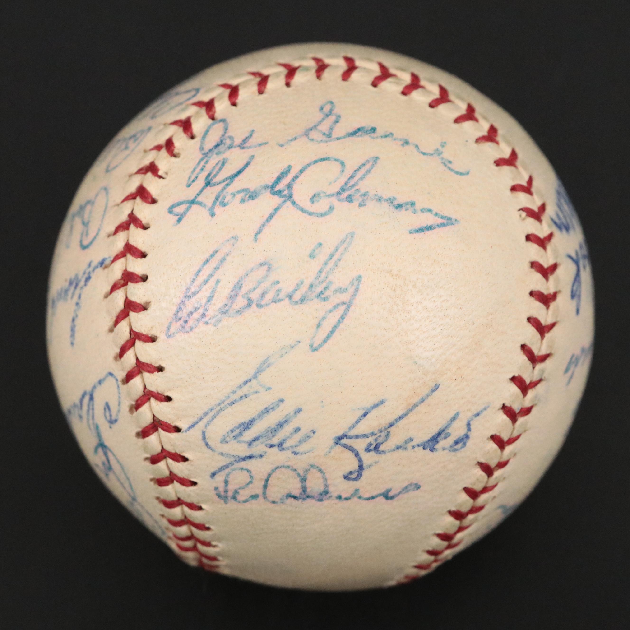 1960 Cincinnati Reds Team-Signed Baseball Featuring Frank Robinson, Joe Nuxhall