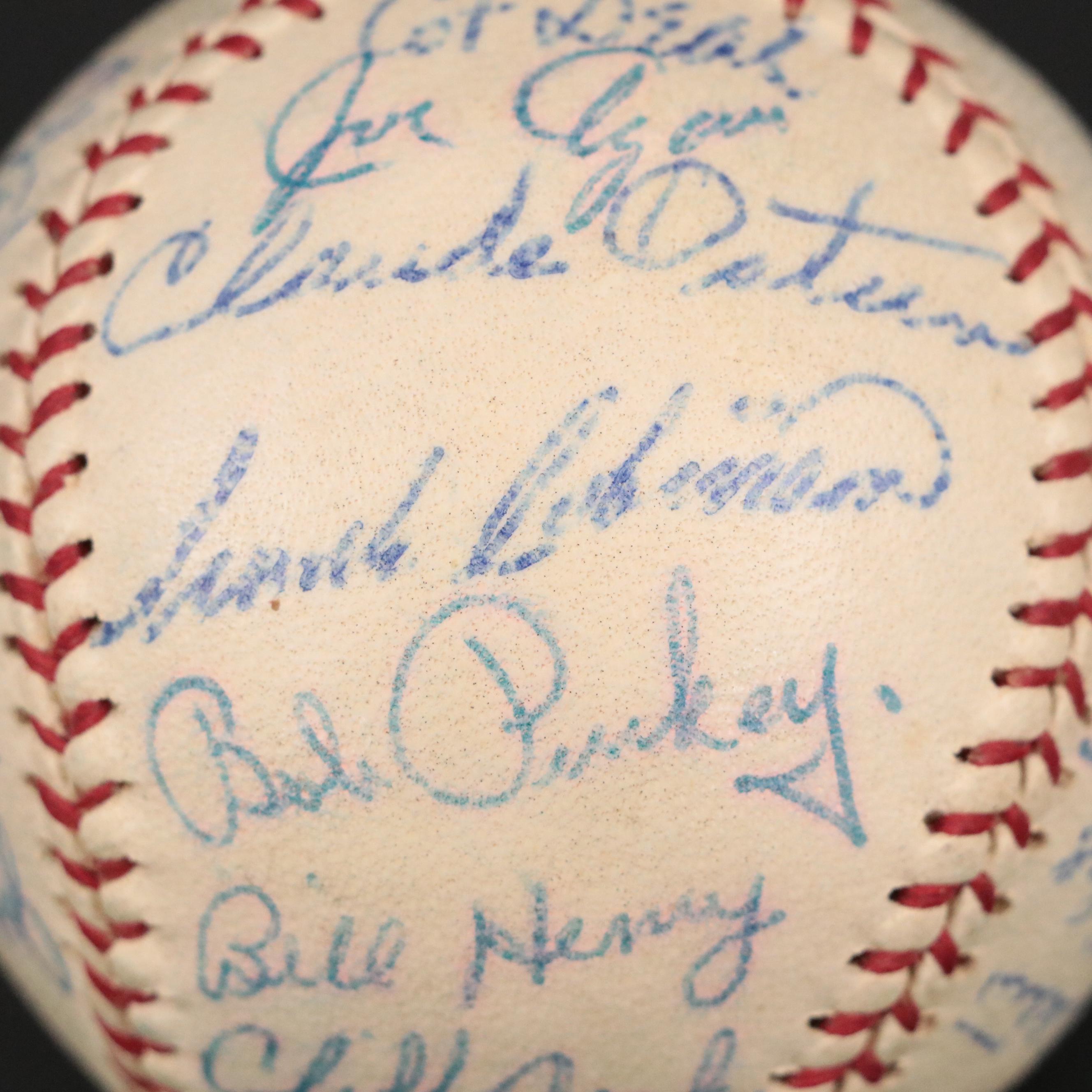 1960 Cincinnati Reds Team-Signed Baseball Featuring Frank Robinson, Joe Nuxhall