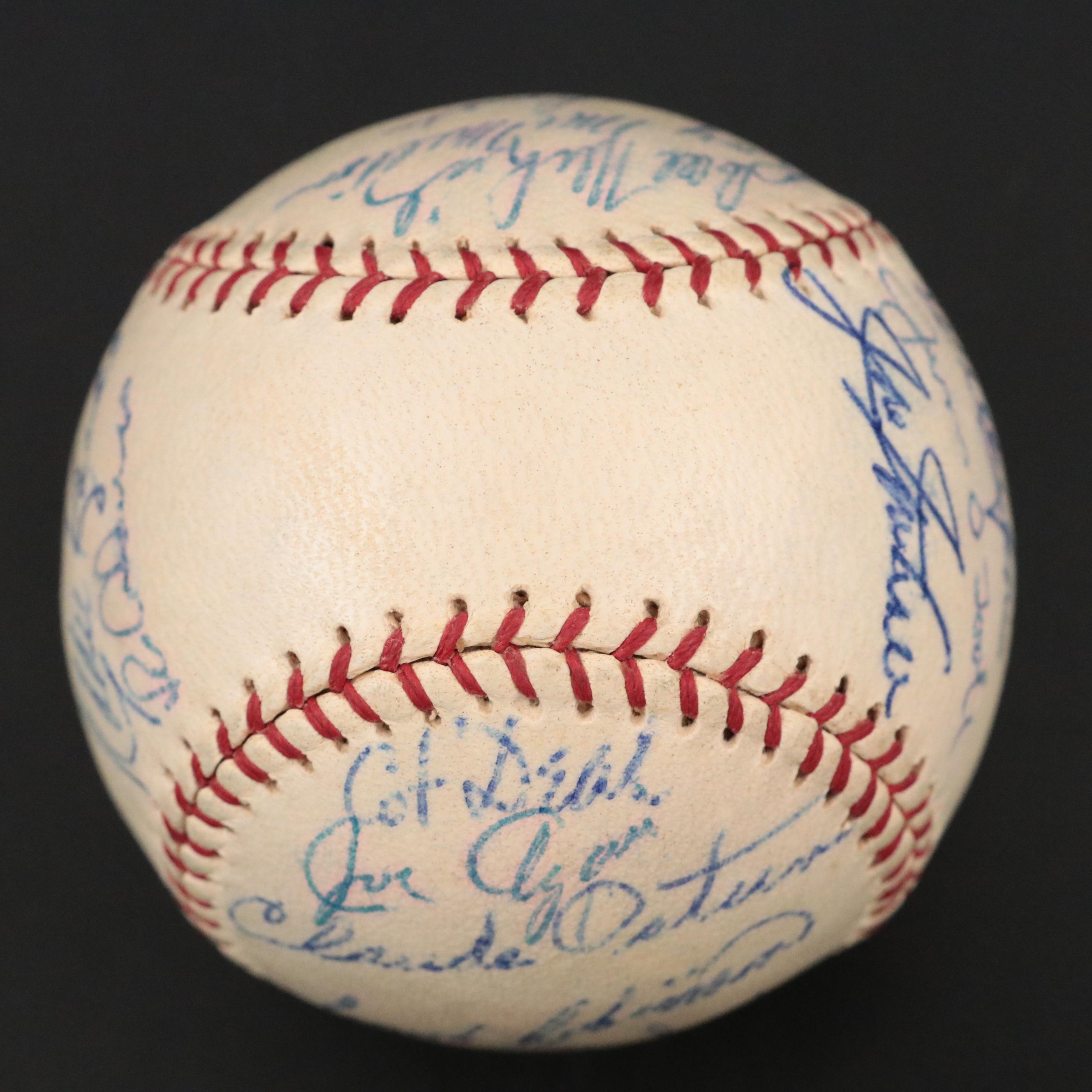 1960 Cincinnati Reds Team-Signed Baseball Featuring Frank Robinson, Joe Nuxhall