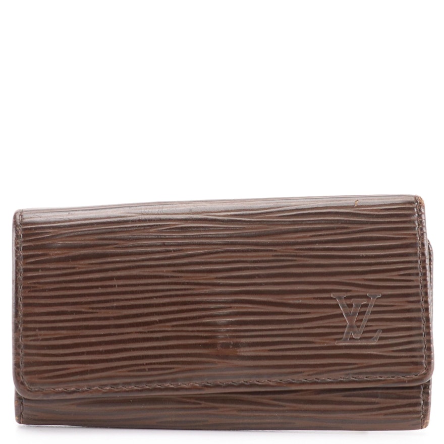 Louis Vuitton Four-Key Holder Case in Moka Epi Leather