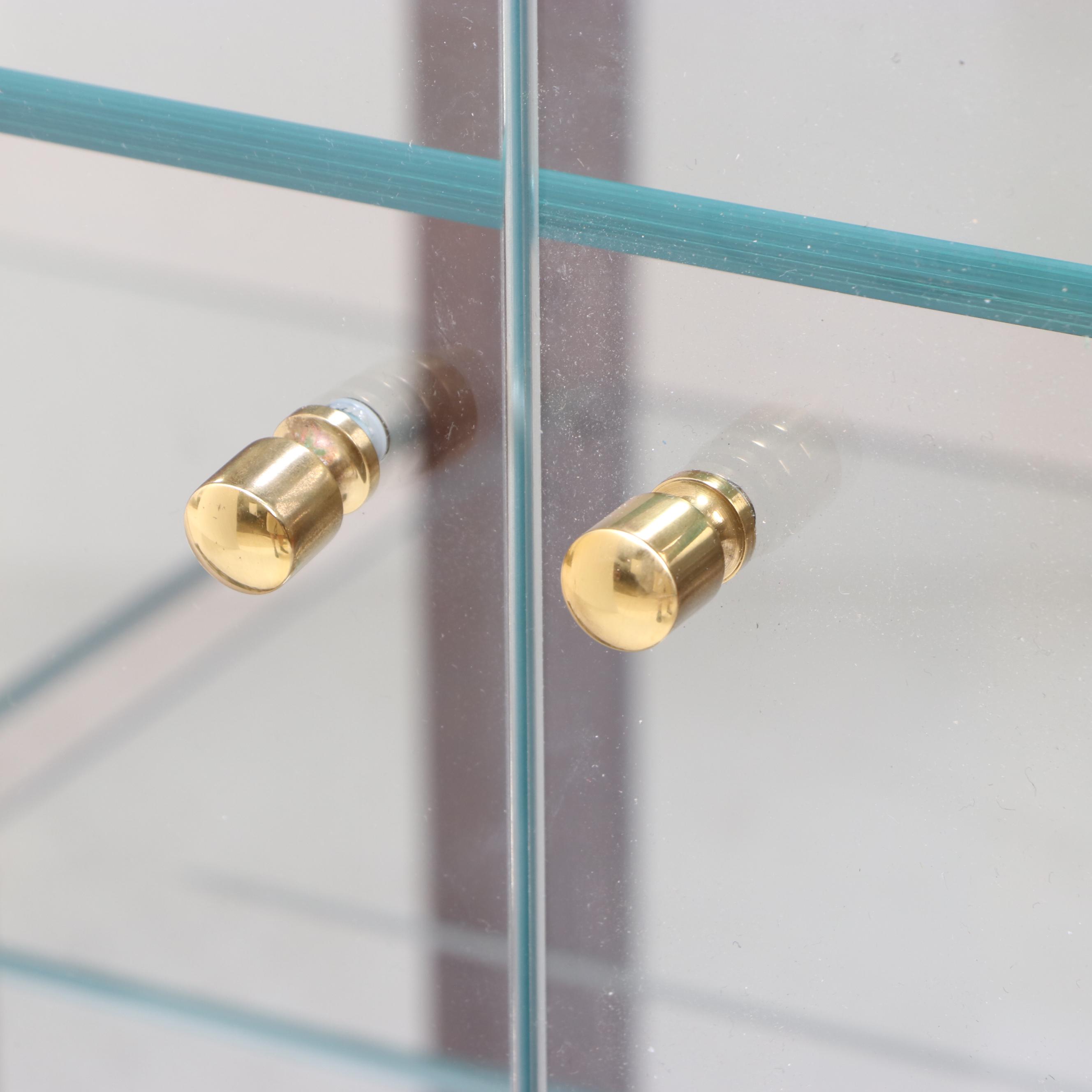 Henredon Elan Collection Koa Wood and Black Lacquered Credenza and Glass Cabinet