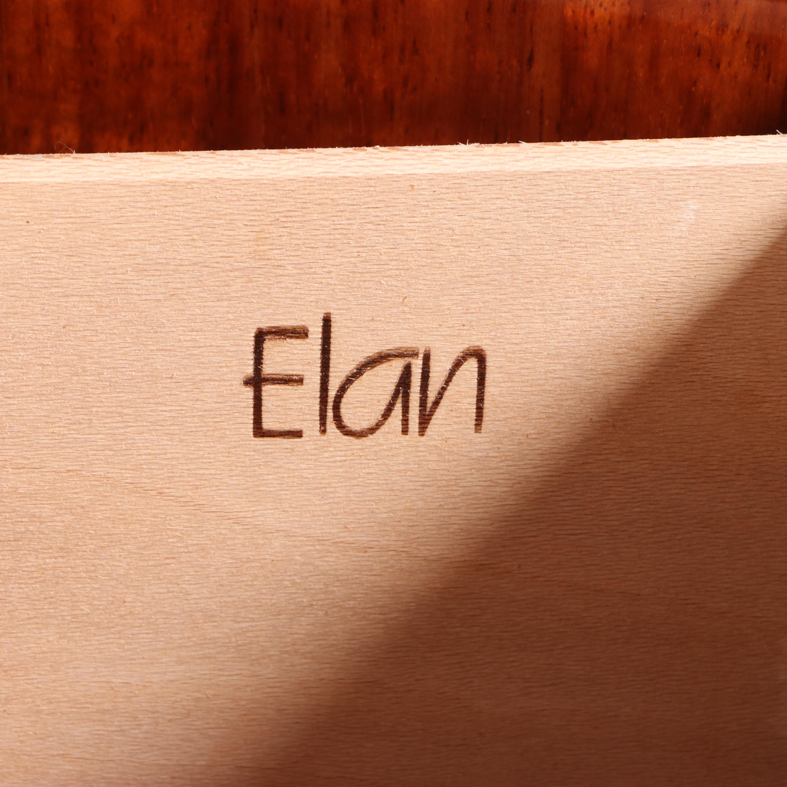 Henredon Elan Collection Koa Wood and Black Lacquered Credenza and Glass Cabinet