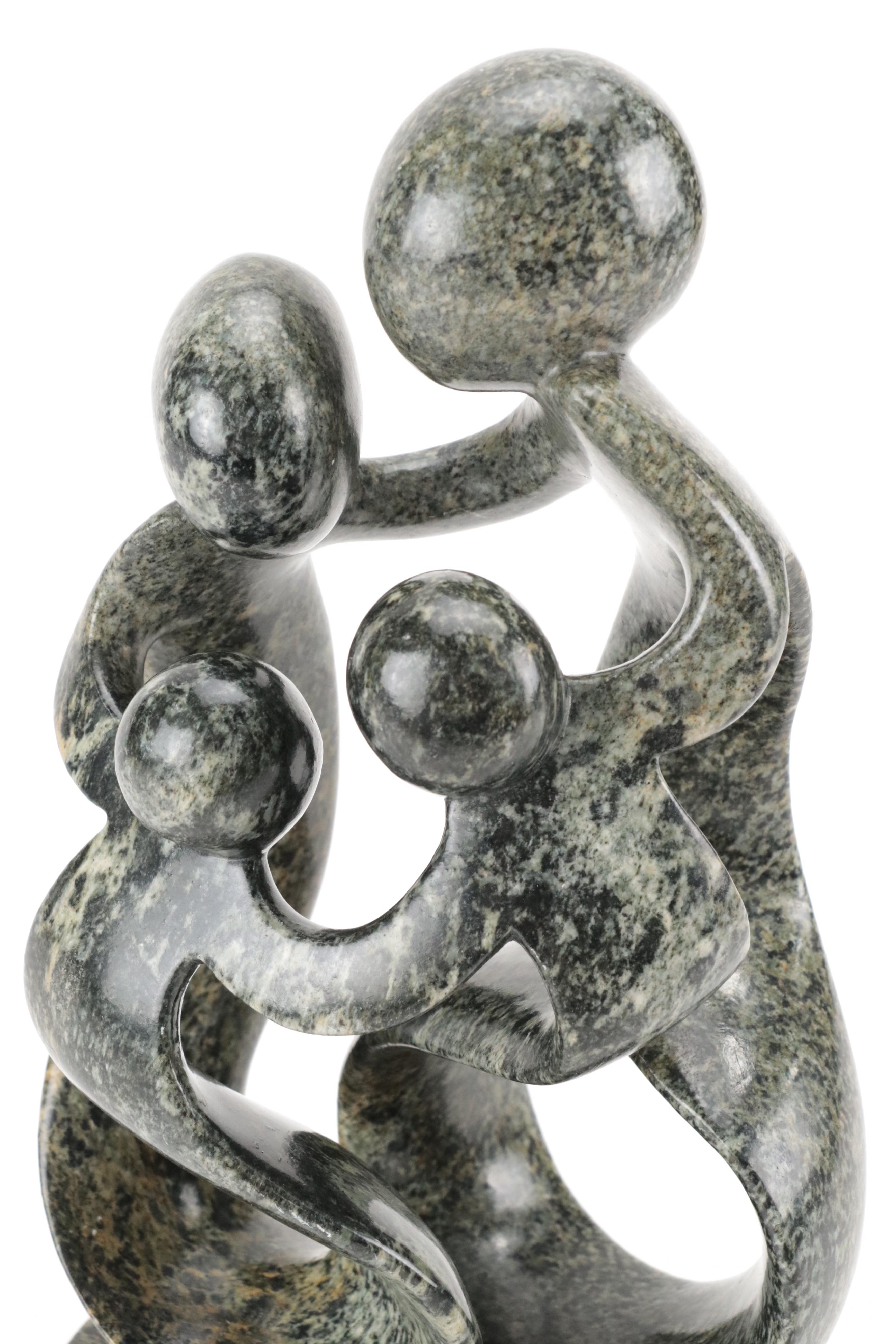 Zimbabwean Shona Family Figural Serpentine Carving