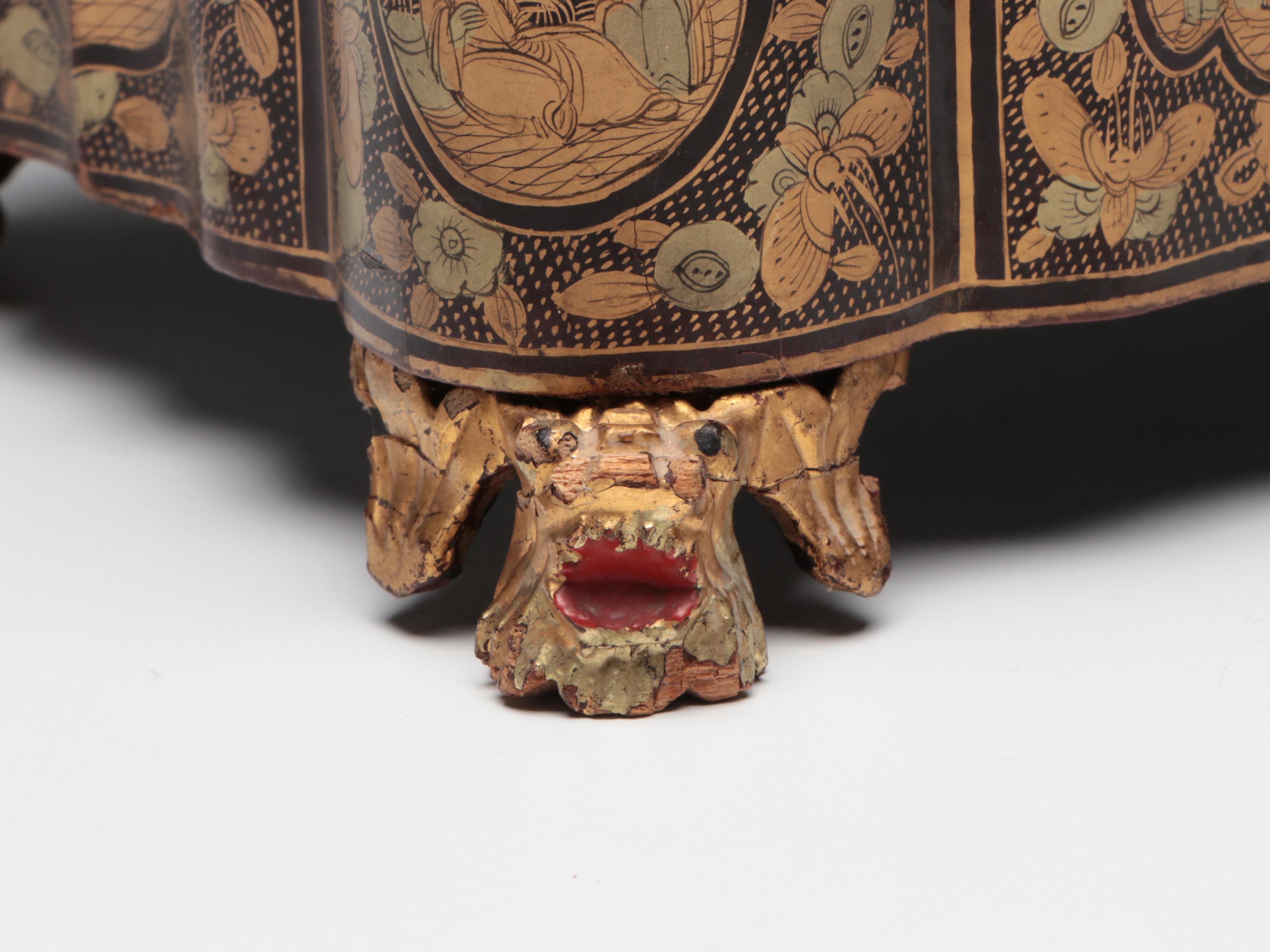 Chinese Lacquered Game Box with Boodles and Counters, Early 19th Century