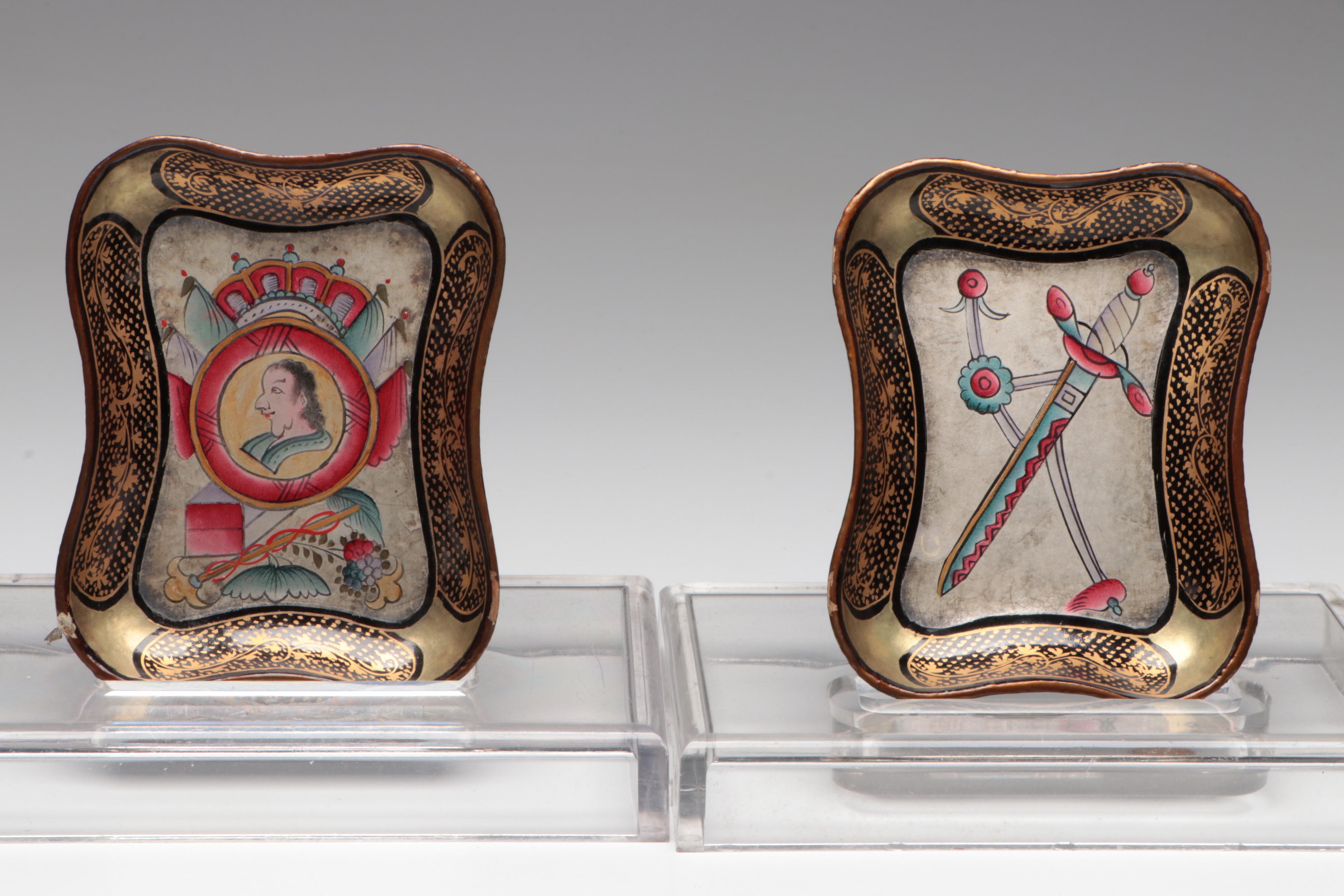 Chinese Lacquered Game Box with Boodles and Counters, Early 19th Century