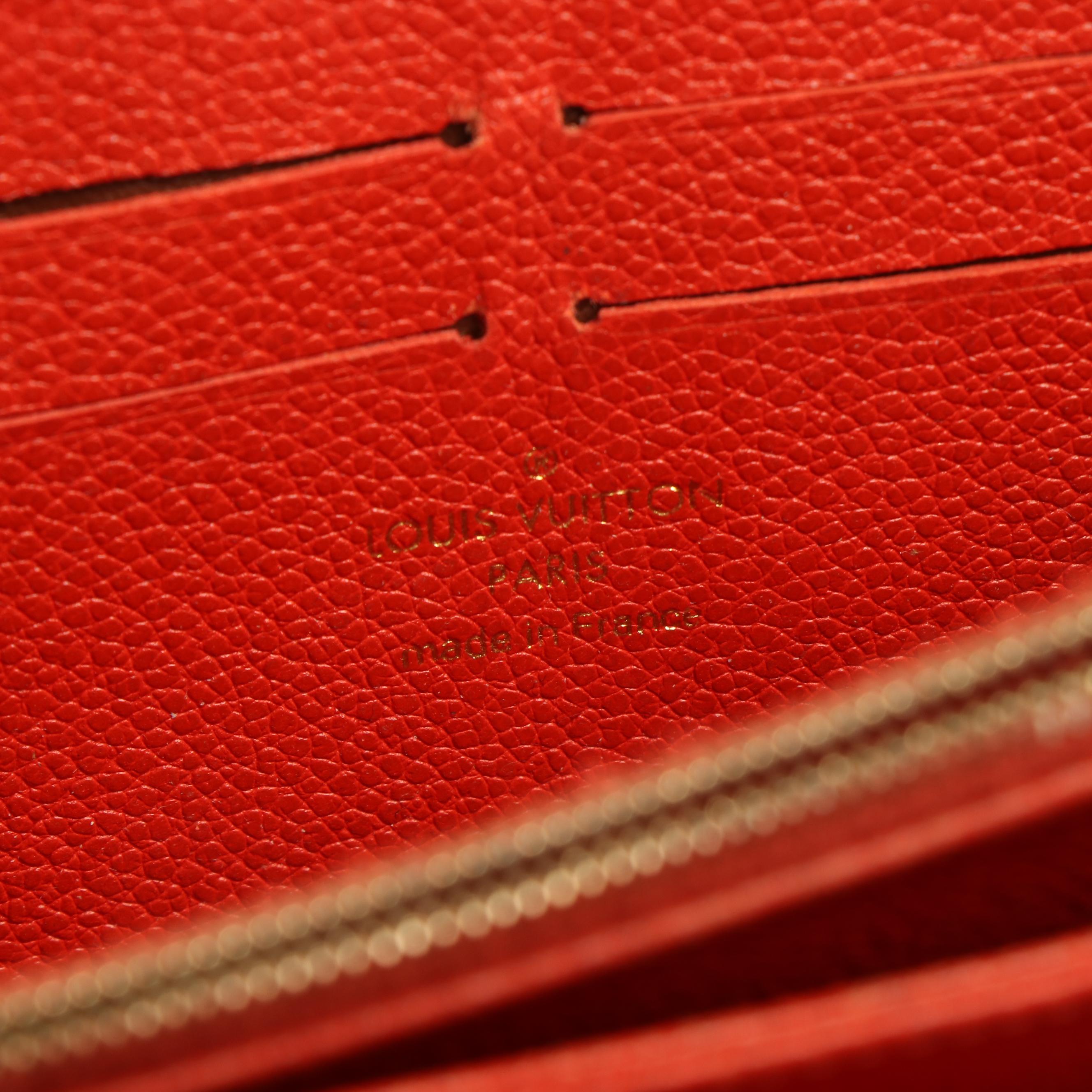 Louis Vuitton Monogram Red Empreinte Leather Zip Around Wallet