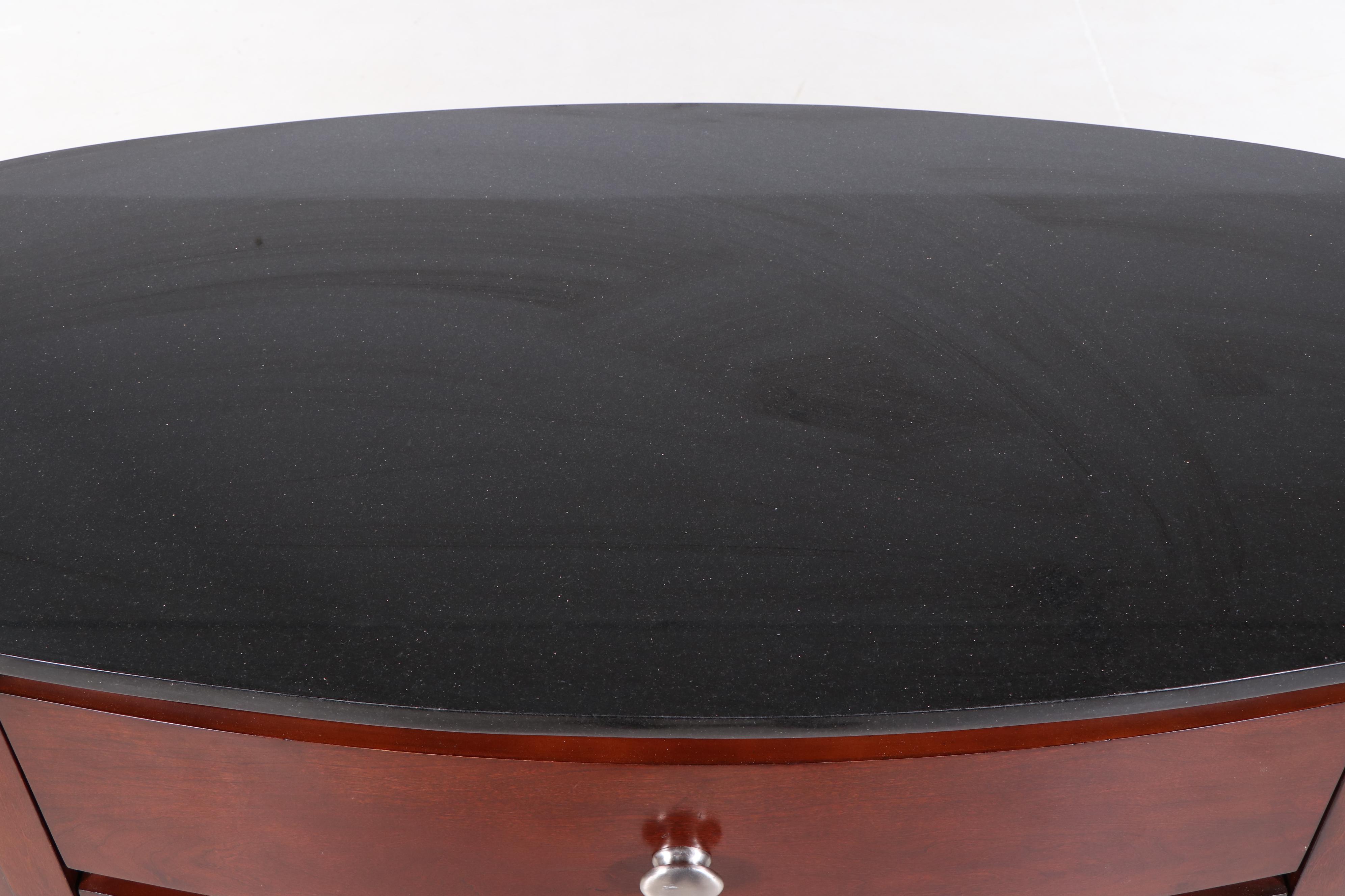 Modern Granite-Top Cherrywood Sideboard