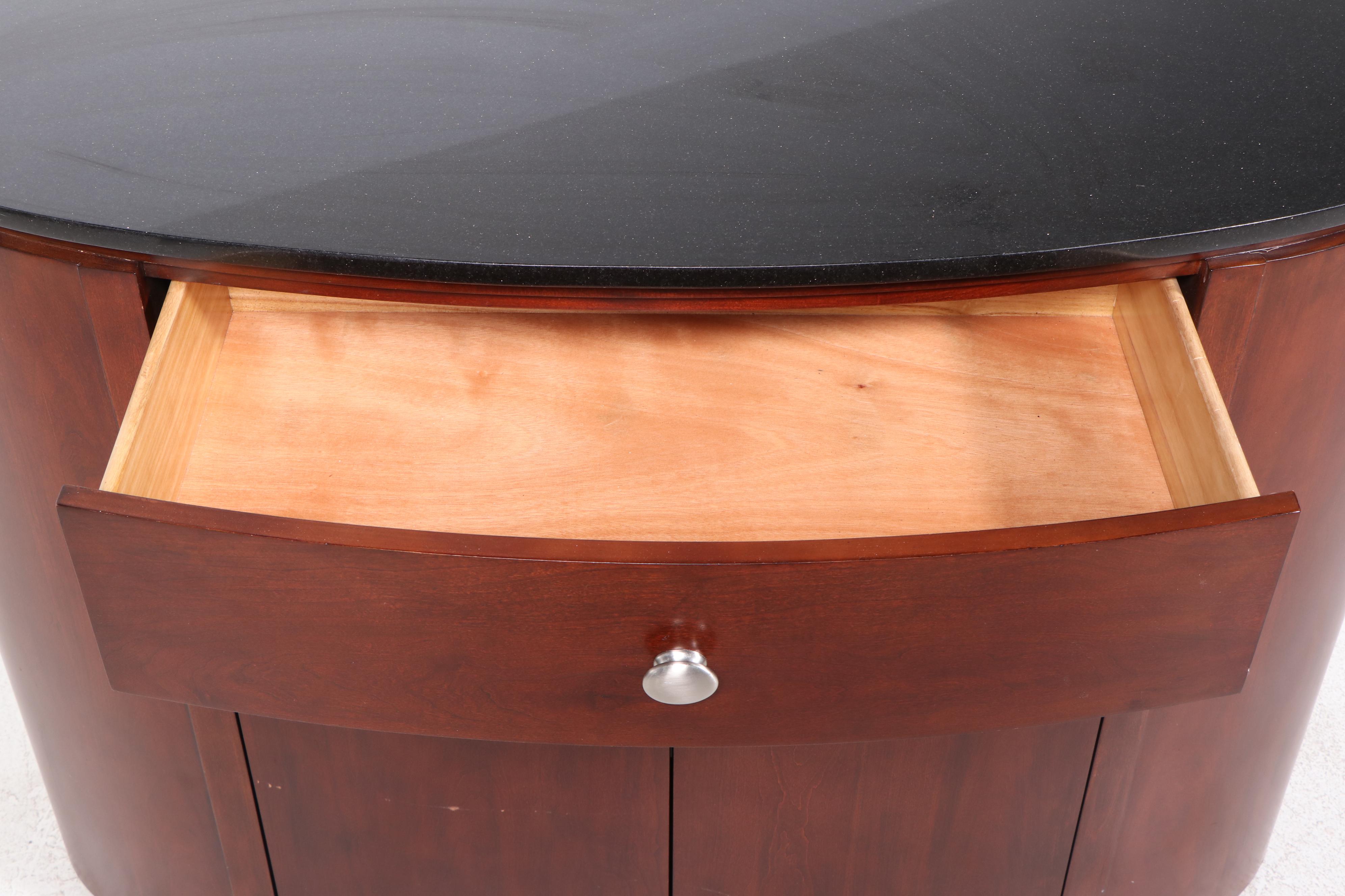 Modern Granite-Top Cherrywood Sideboard