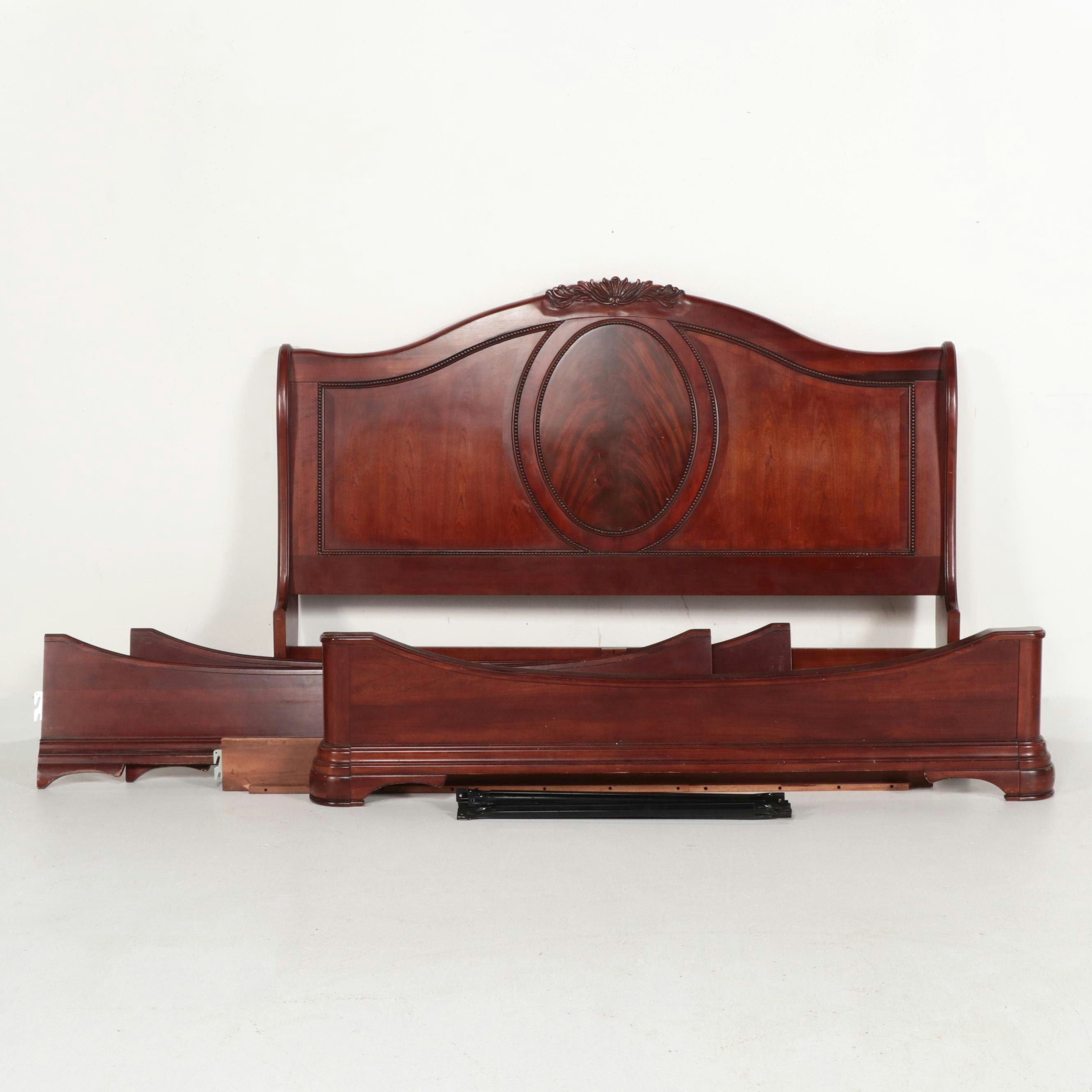 Victorian Style Bed Frame with Flame Mahogany Accents