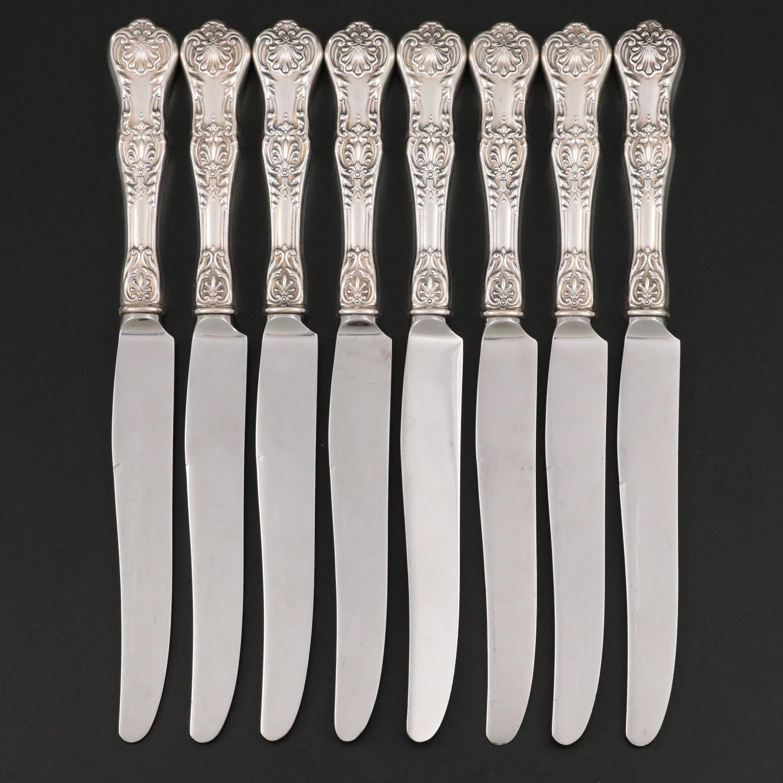 Gorham "King George" Sterling Handled Dinner Knives, 20th C.