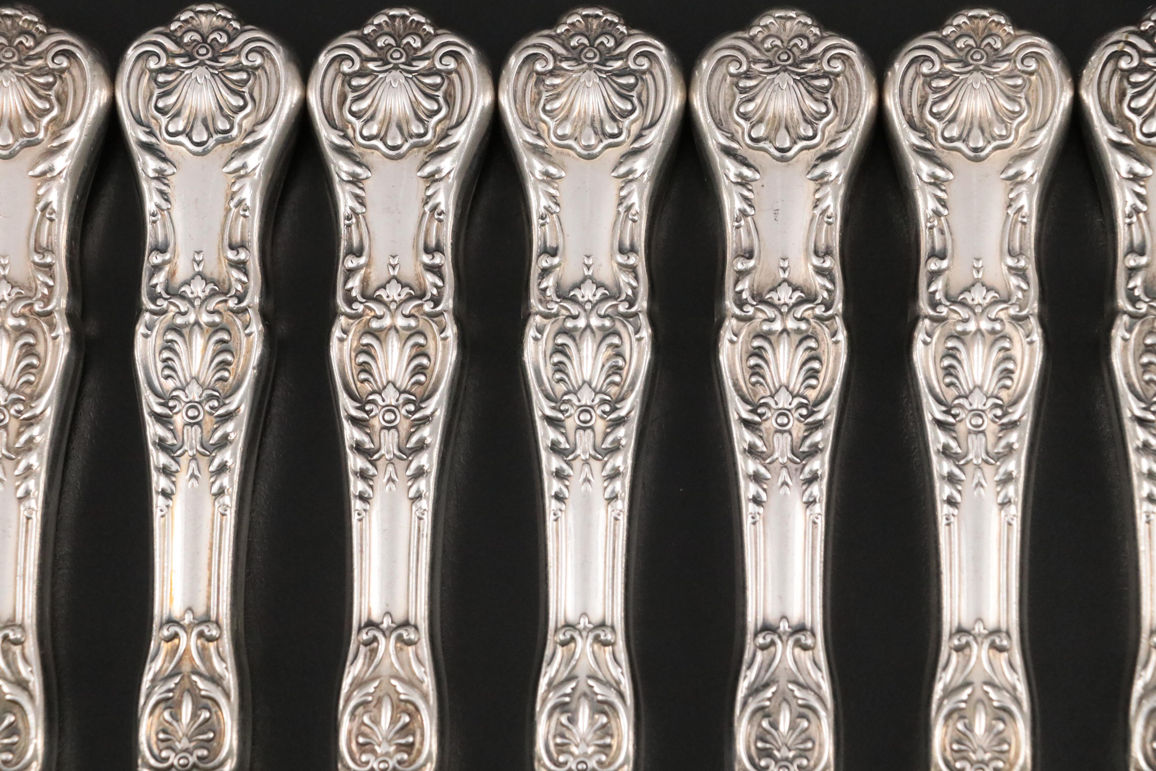 Gorham "King George" Sterling Handled Dinner Knives, 20th C.