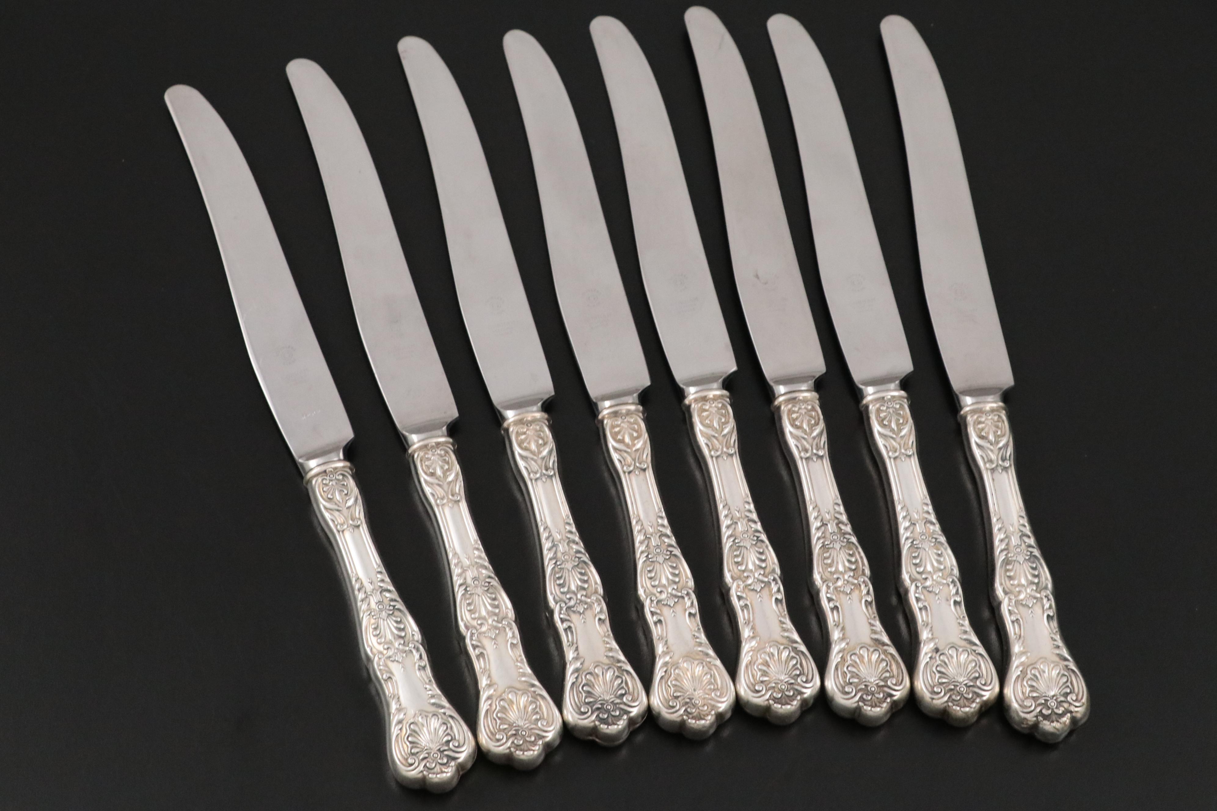 Gorham "King George" Sterling Handled Dinner Knives, 20th C.