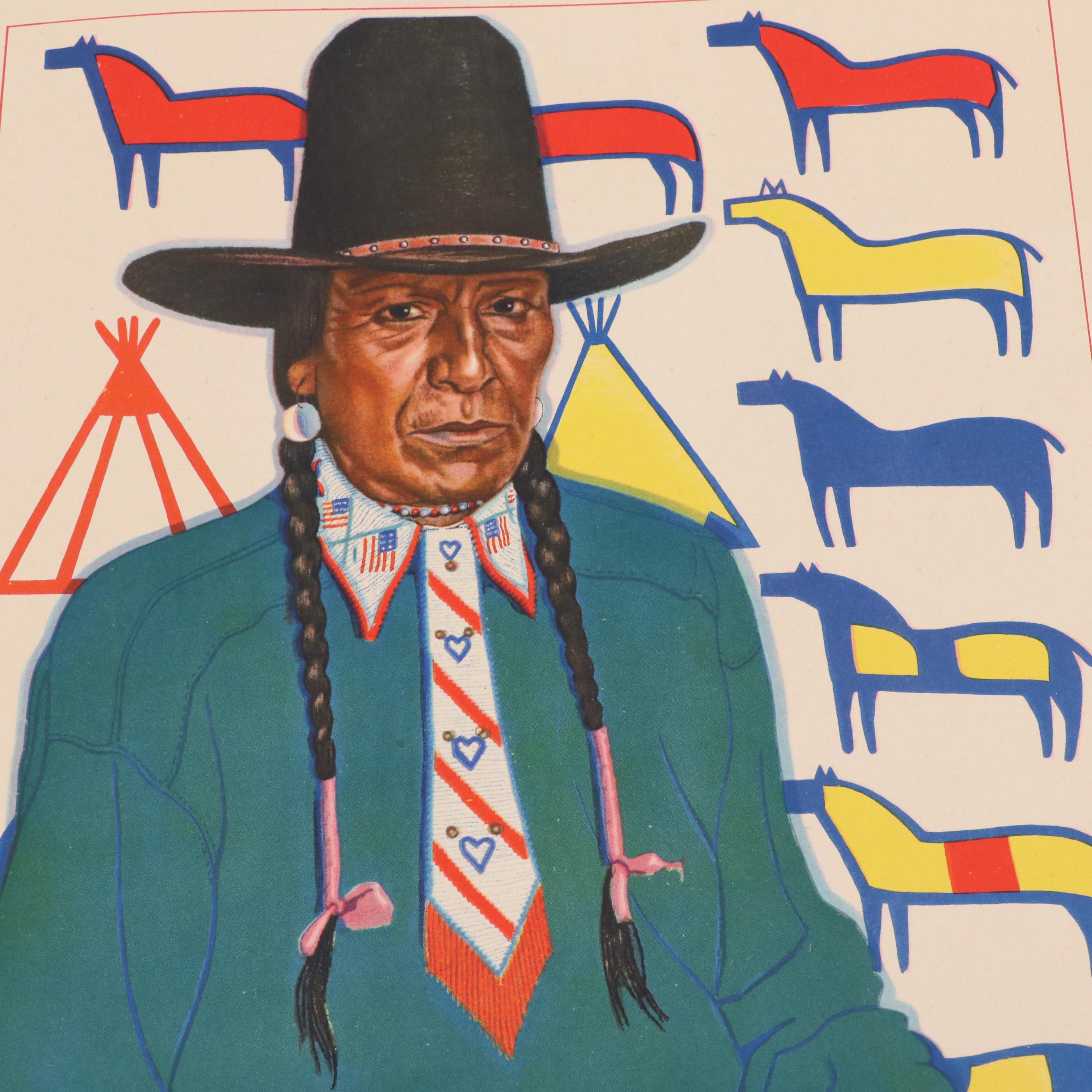 Offset Lithographs After Reiss of Blackfeet Indians of Glacier National Park