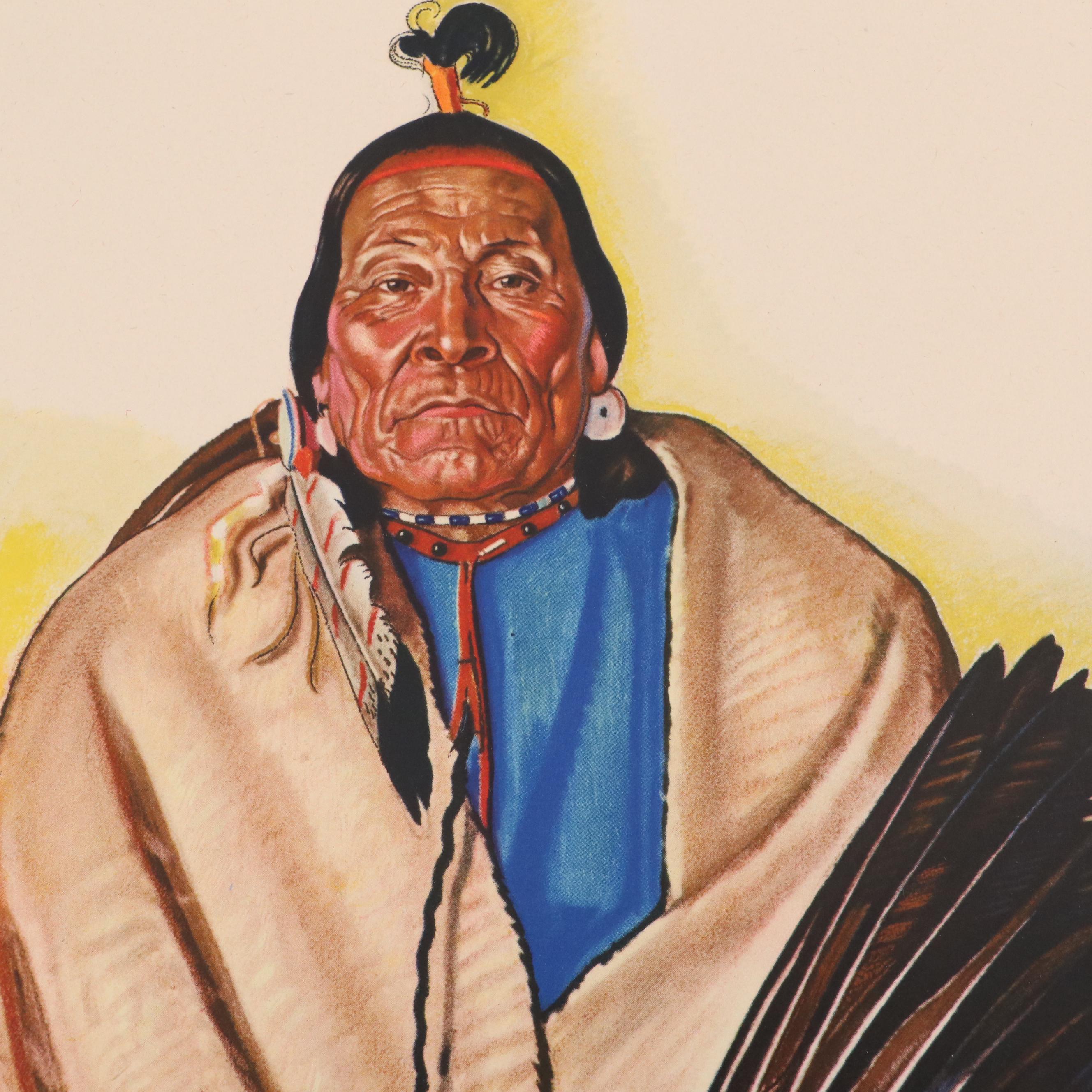 Offset Lithographs After Reiss of Blackfeet Indians of Glacier National Park