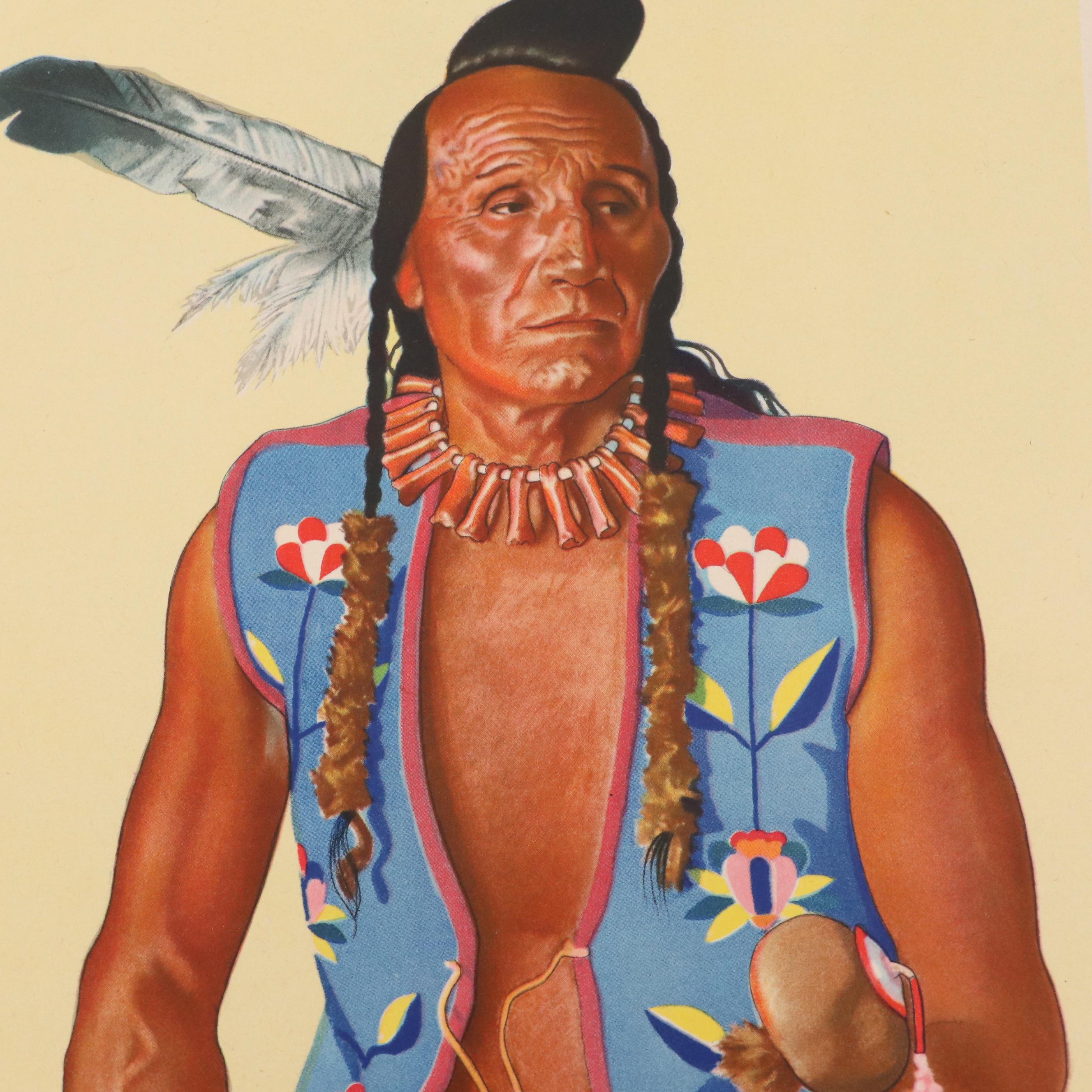 Offset Lithographs After Reiss of Blackfeet Indians of Glacier National Park