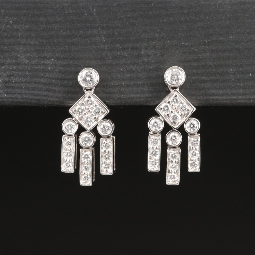 Tiffany & Co. Platinum 0.57 CTW Diamond Legacy Earrings