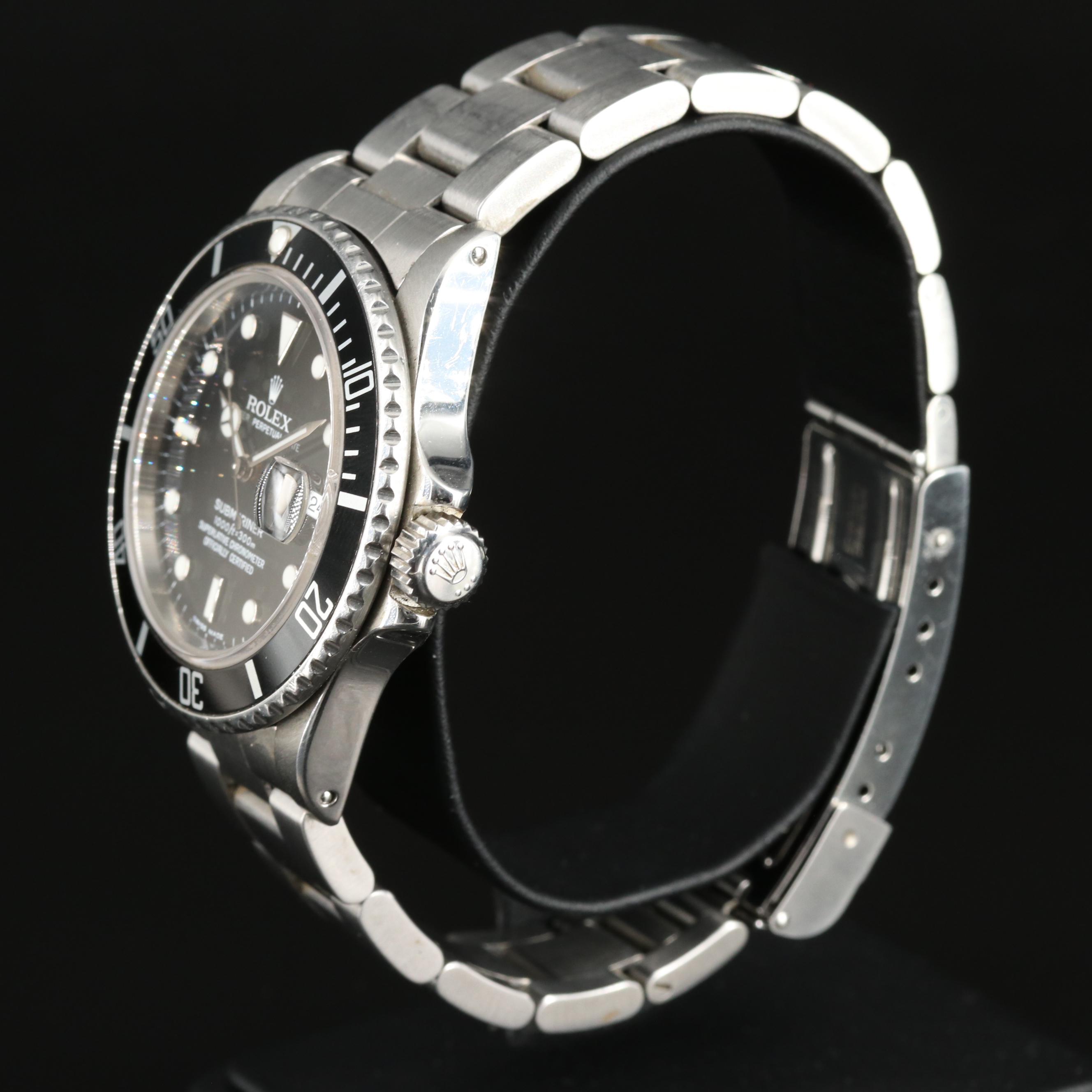 1984 Rolex Submariner Date Stainless Steel Automatic Watch