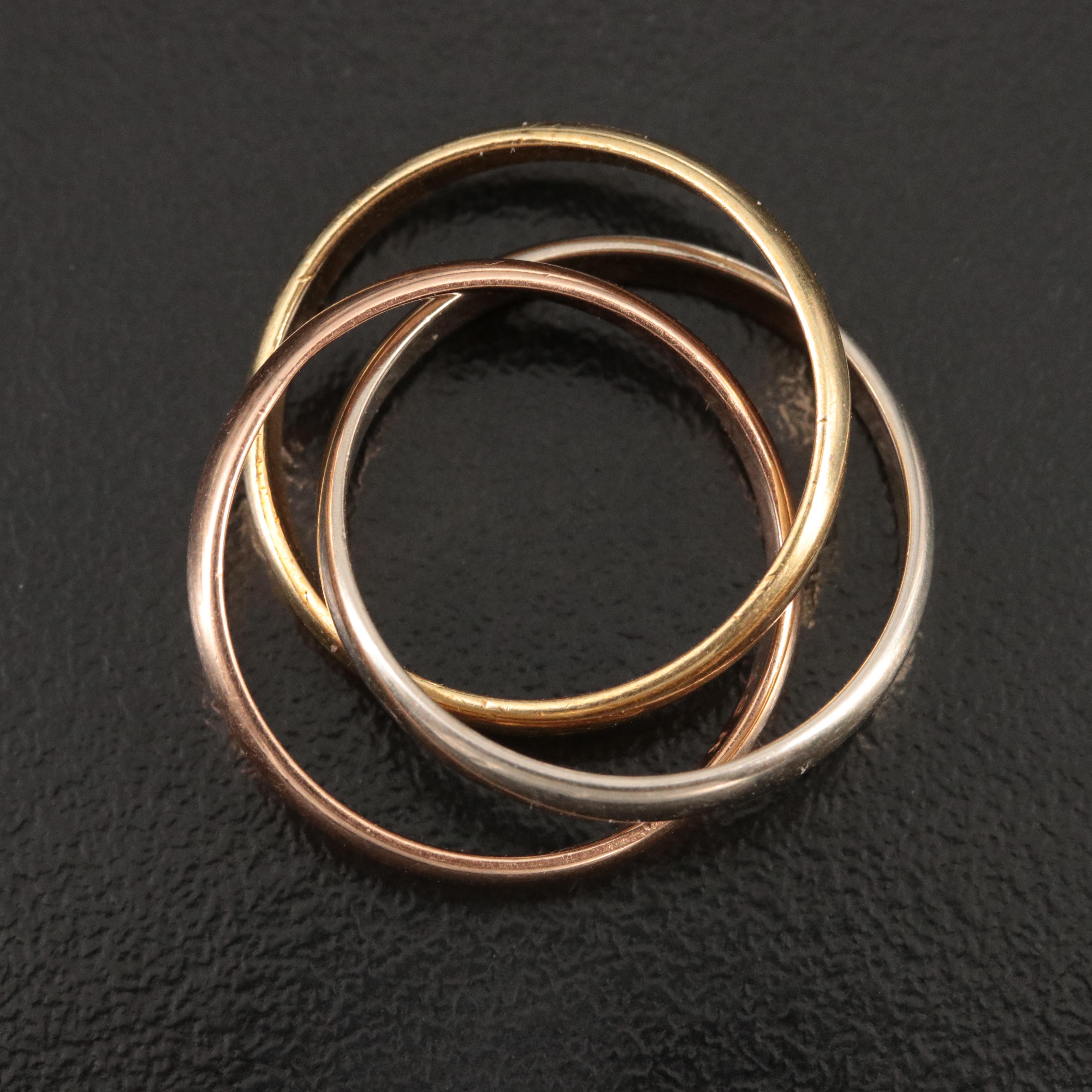 Cartier 18K Tri-Color Trinity Ring