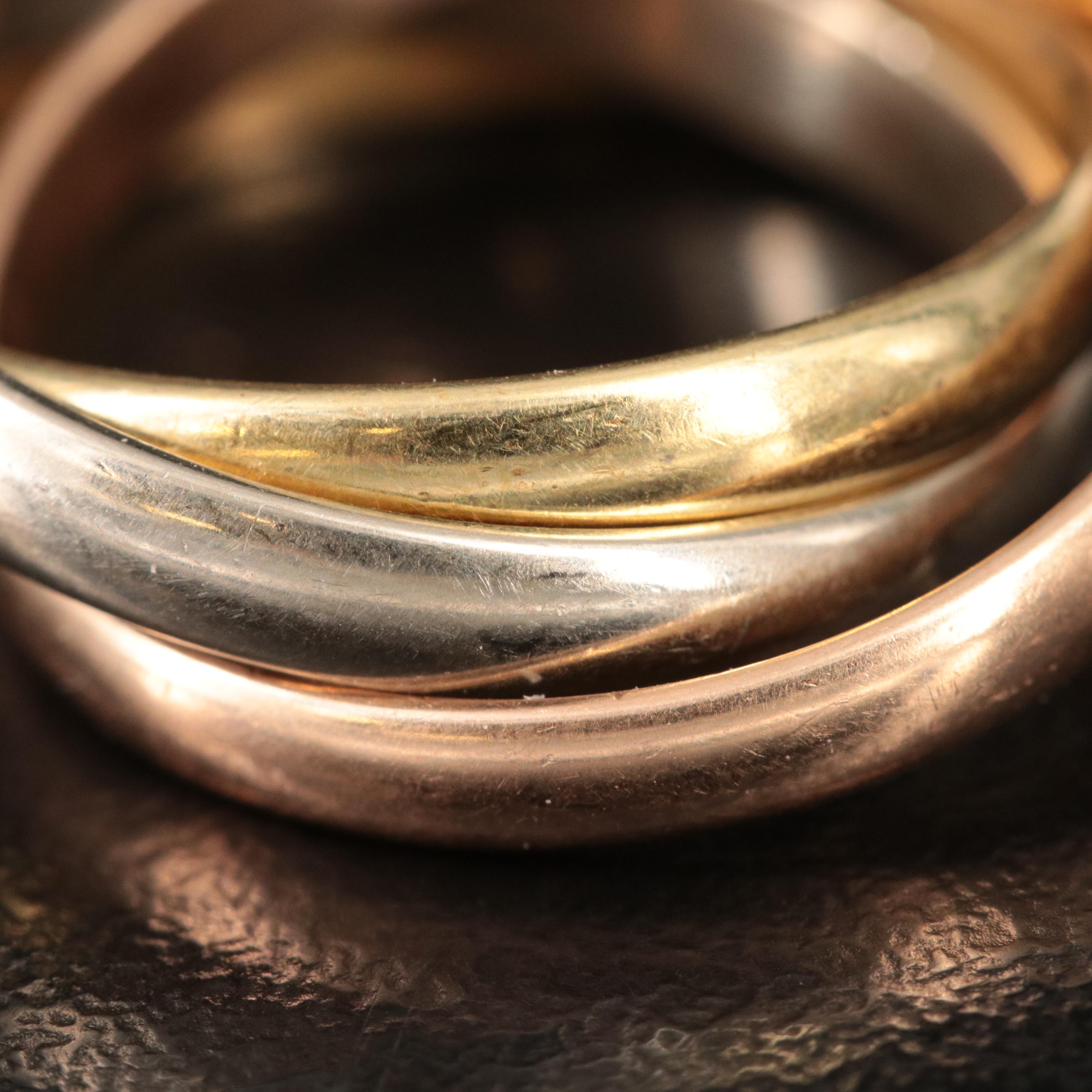 Cartier 18K Tri-Color Trinity Ring