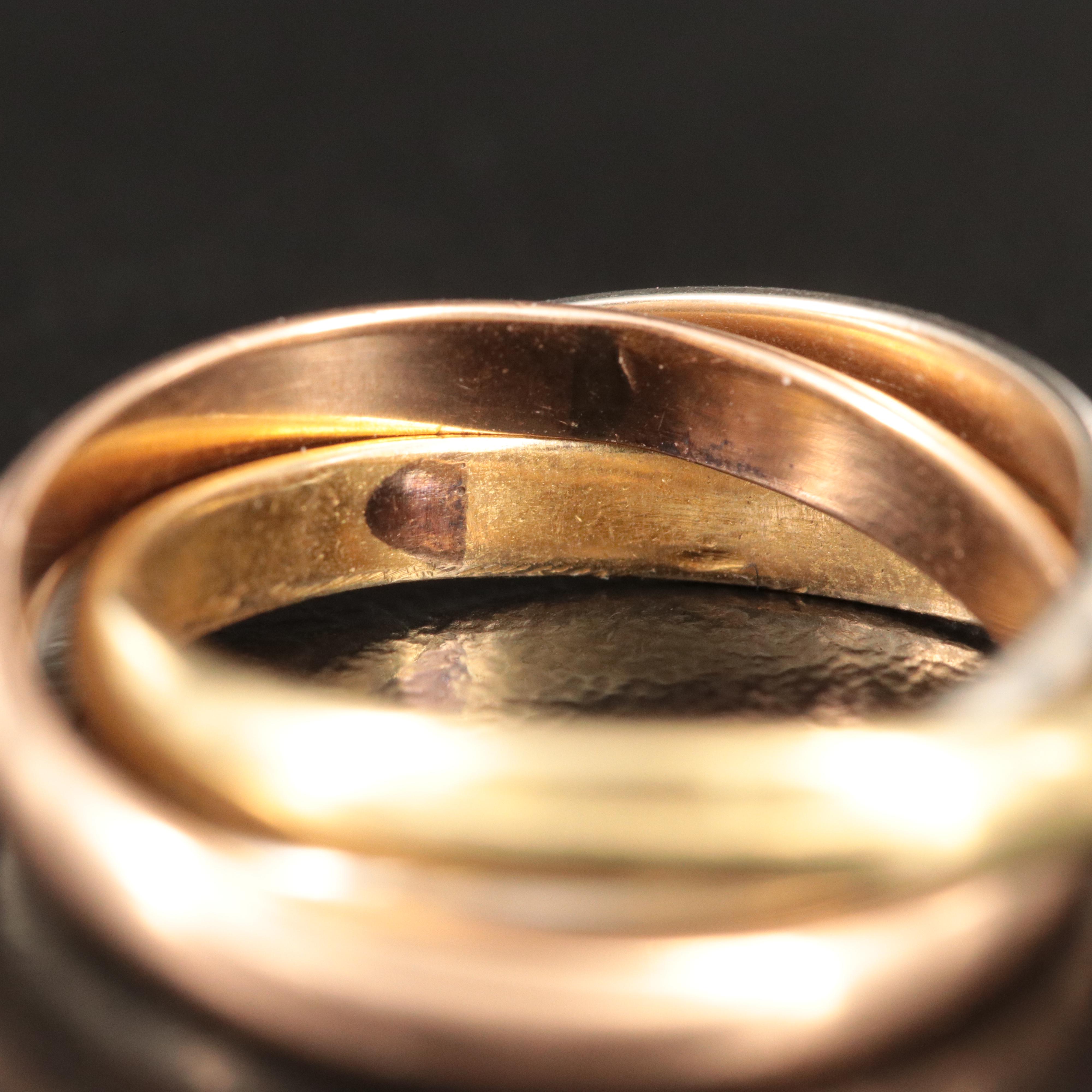 Cartier 18K Tri-Color Trinity Ring