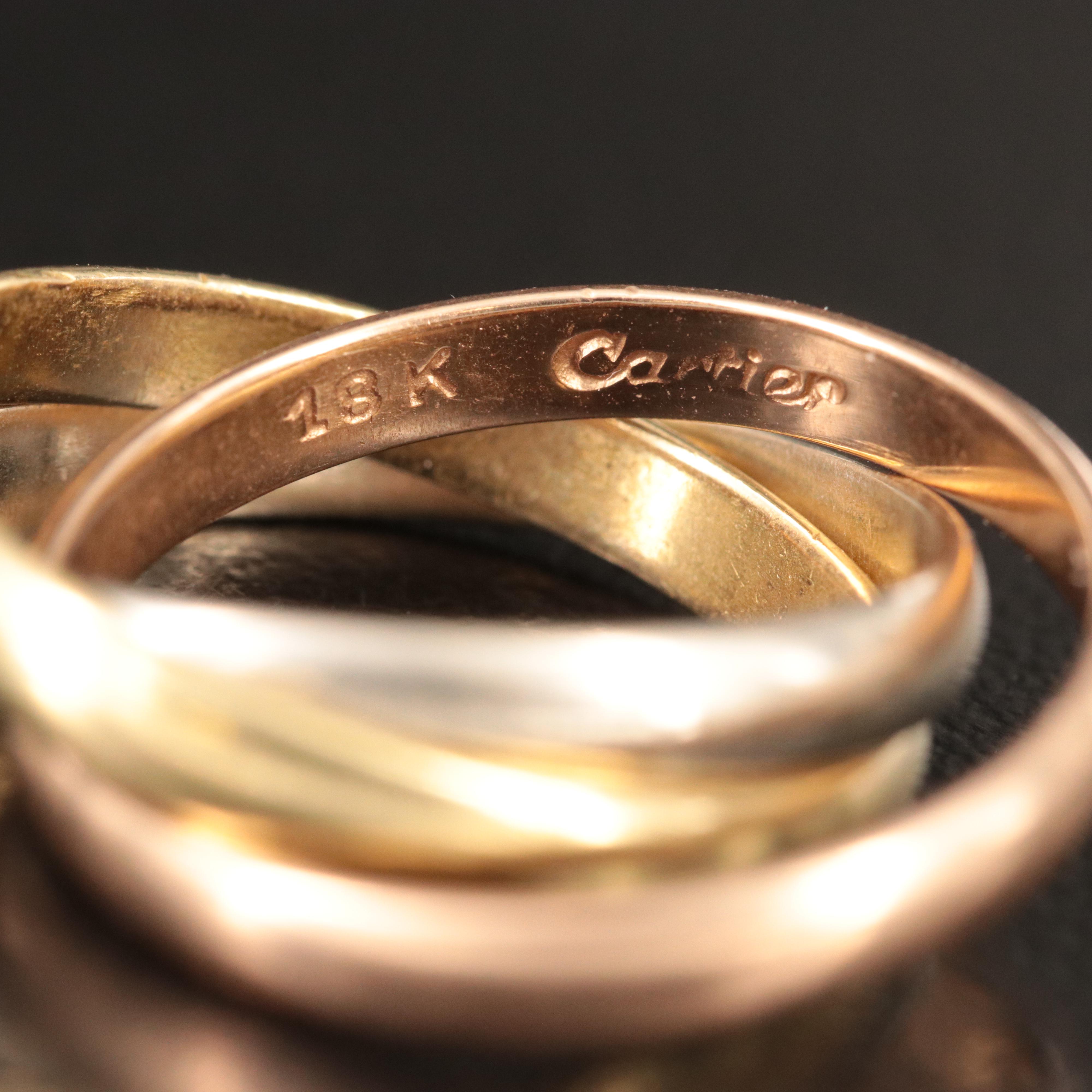 Cartier 18K Tri-Color Trinity Ring