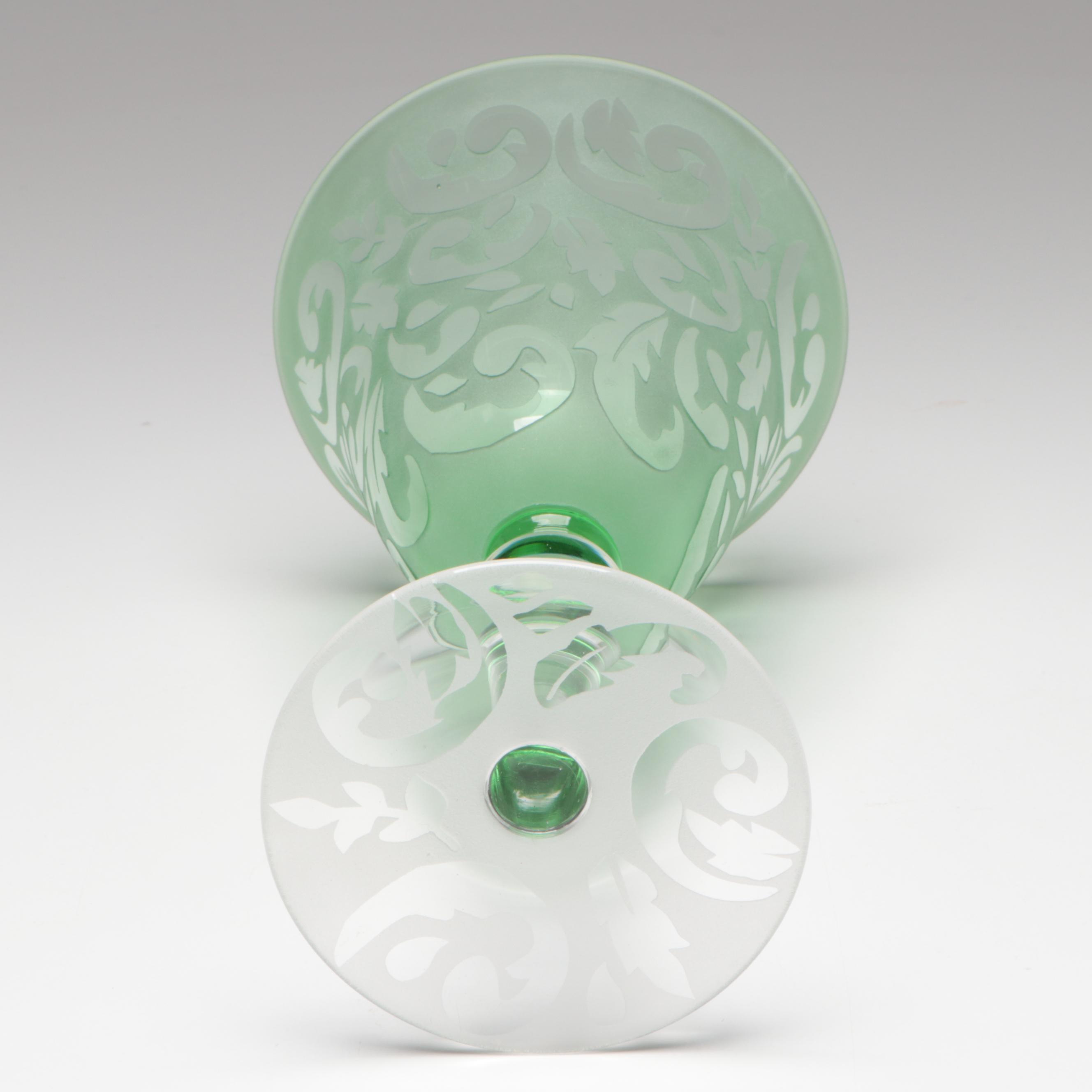 Baroque Style Frosted Glass Water Goblets