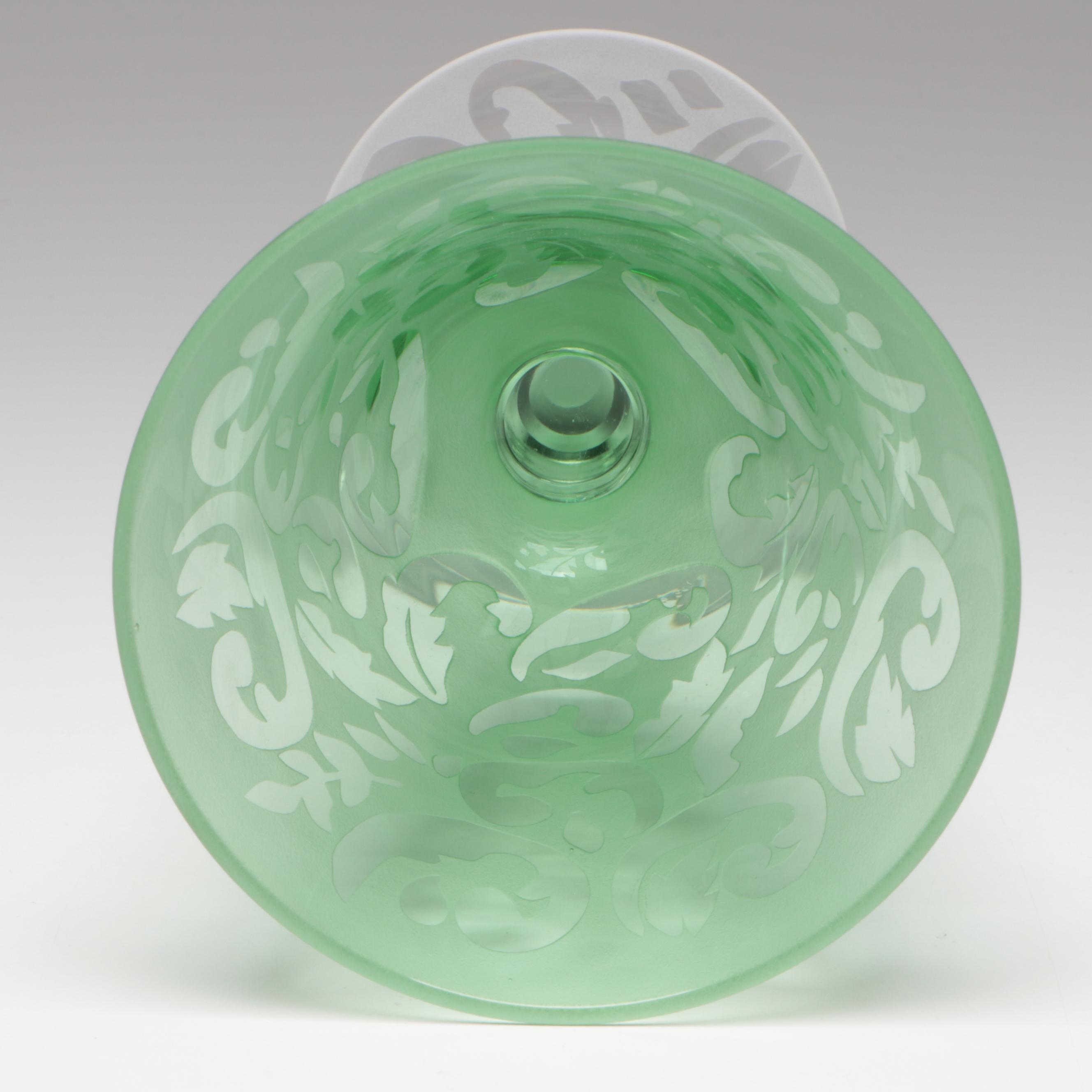 Baroque Style Frosted Glass Water Goblets