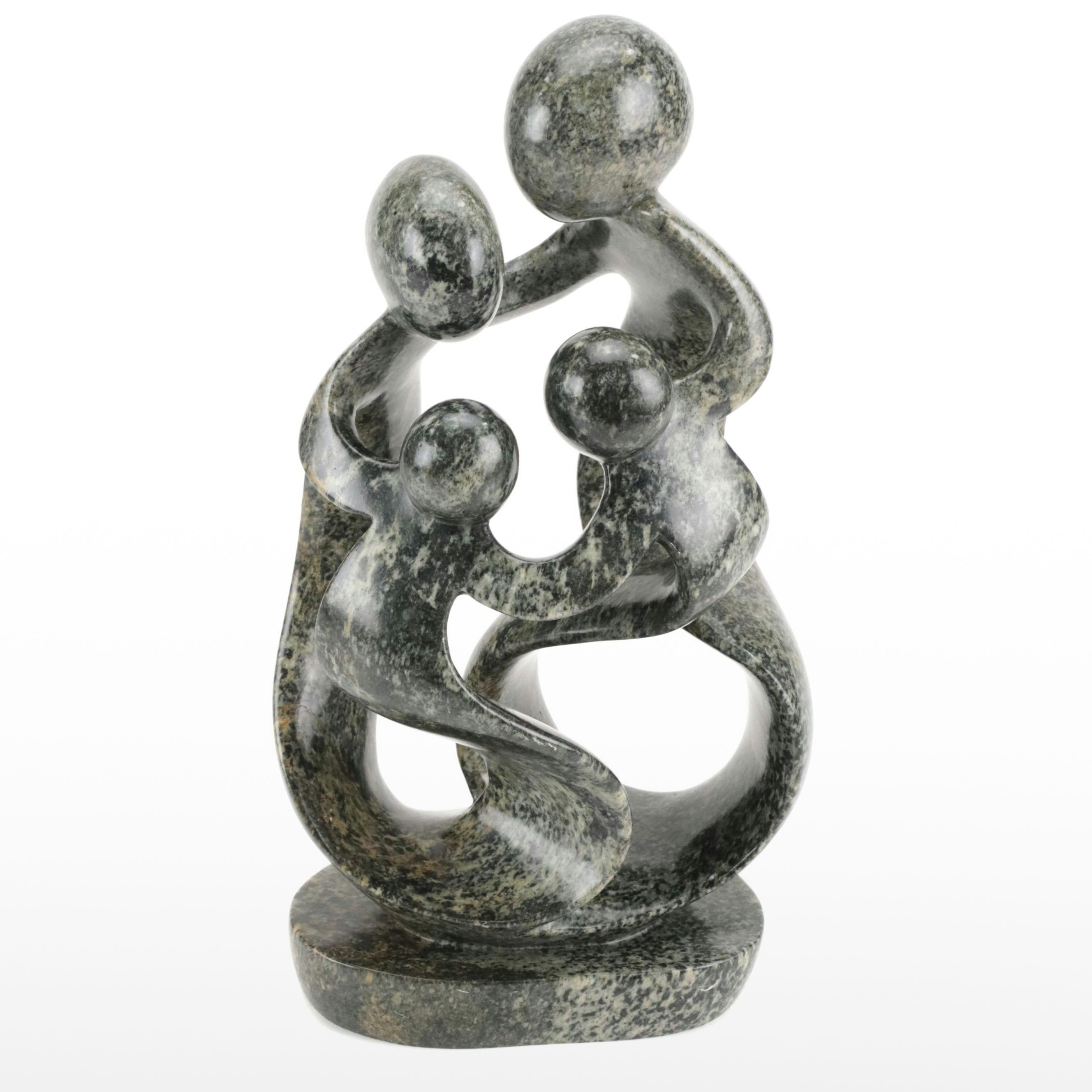 Zimbabwean Shona Family Figural Serpentine Carving