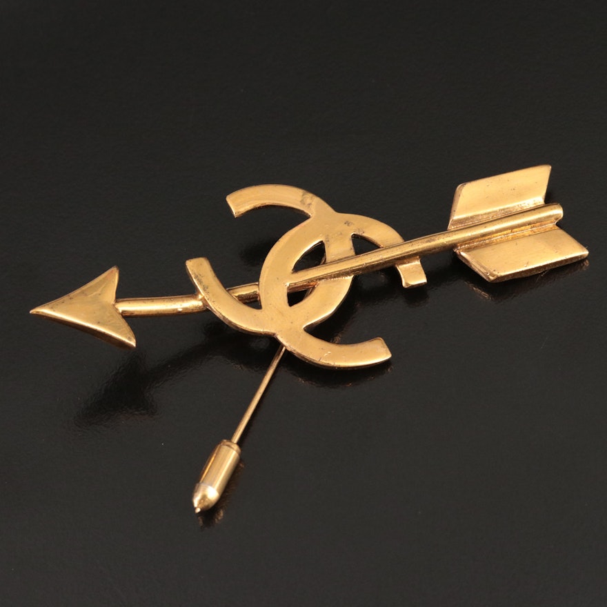 Chanel CC Logo Arrow Stick Pin