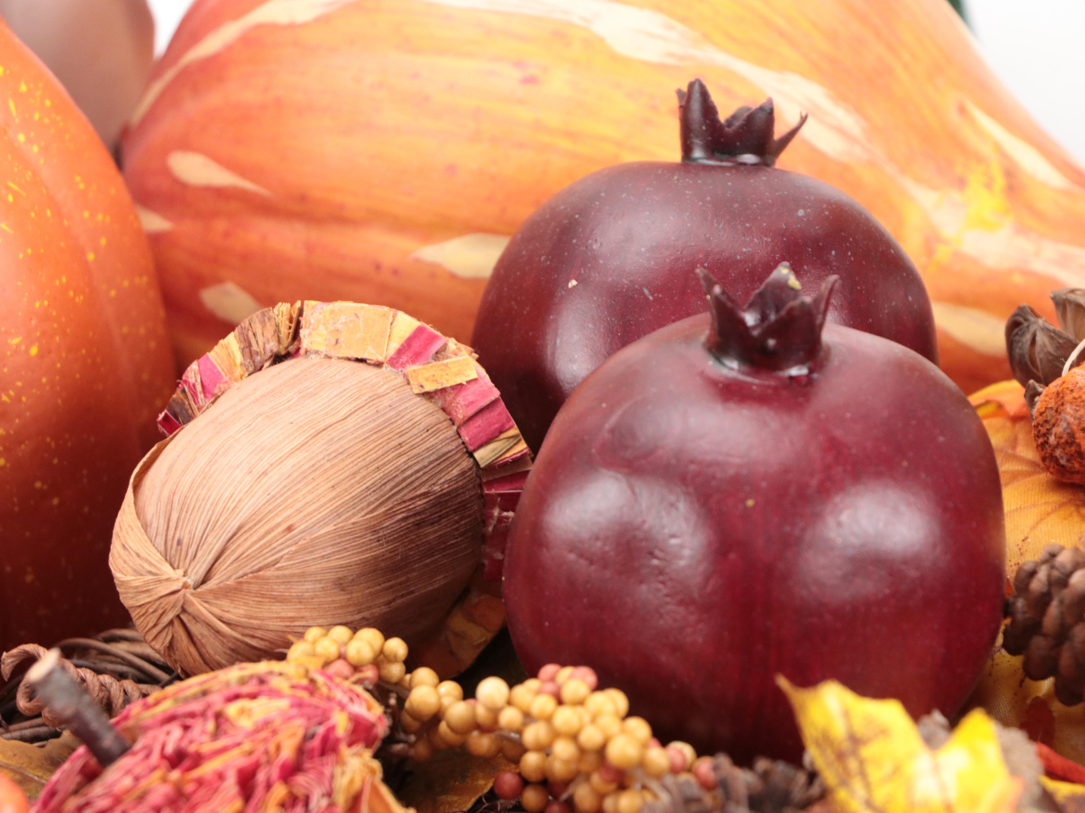 Nanette Hilton Wood Pumpkin Nutcracker with More Fall Theme Table Decor