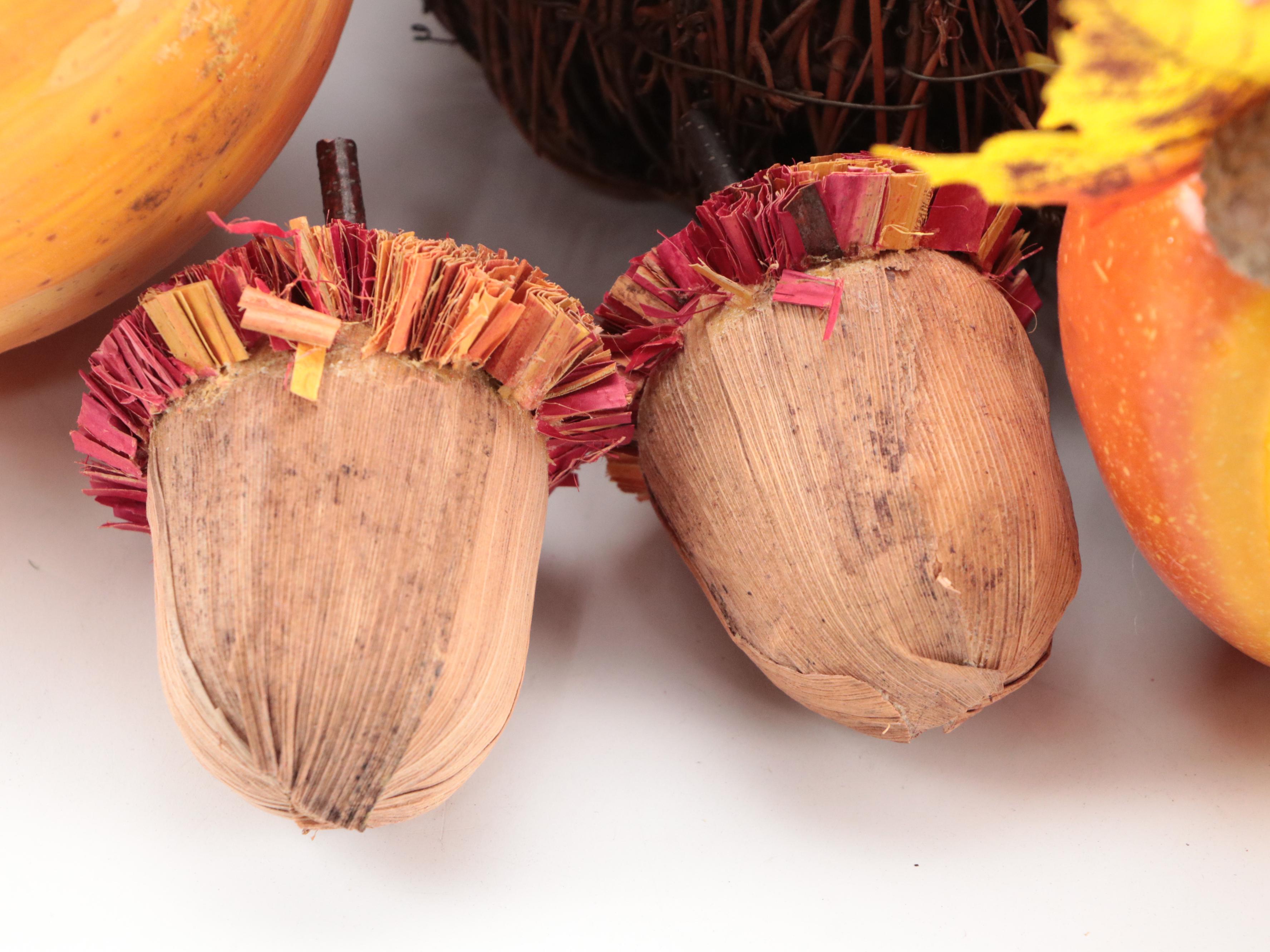 Nanette Hilton Wood Pumpkin Nutcracker with More Fall Theme Table Decor