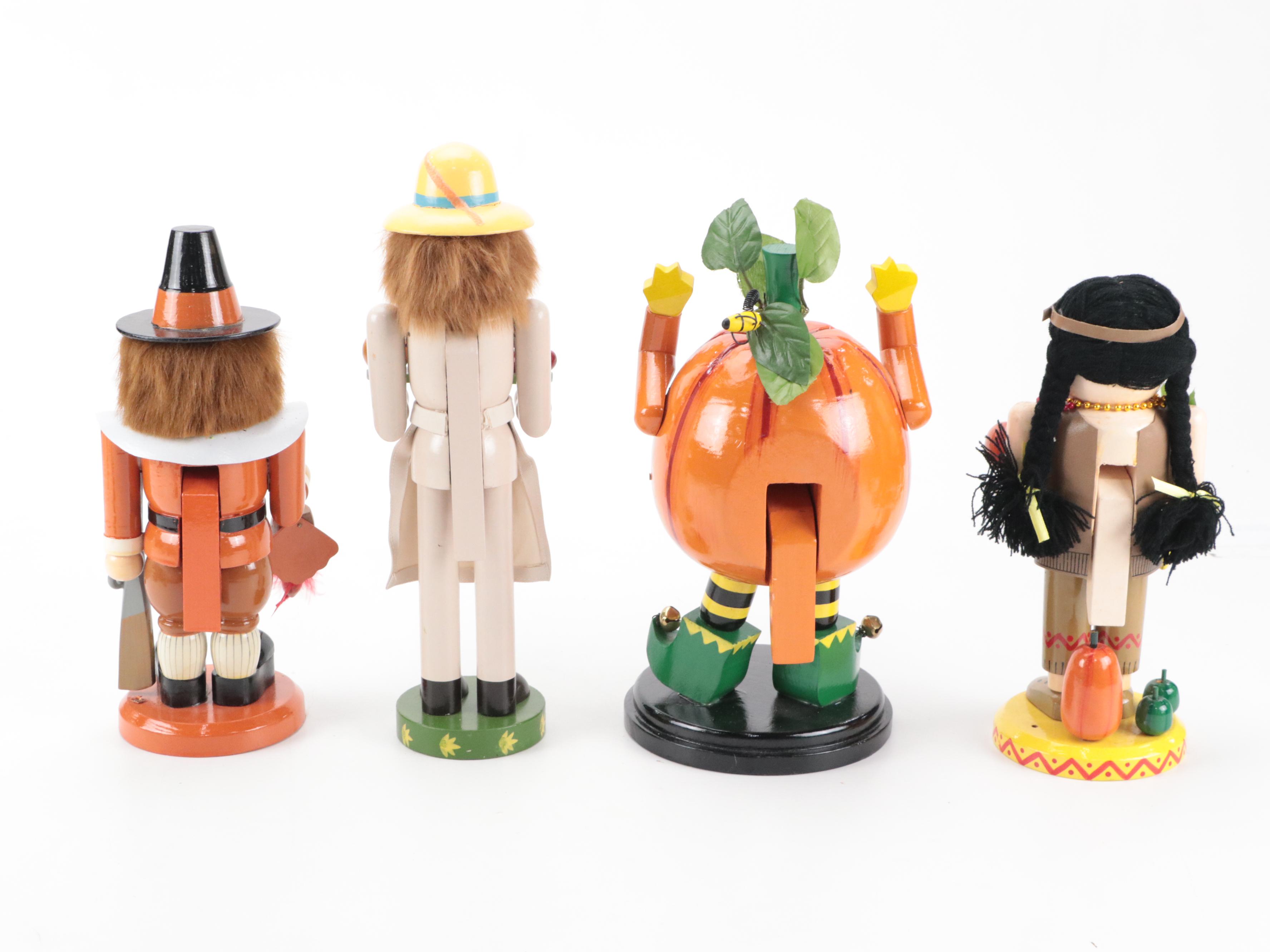 Nanette Hilton Wood Pumpkin Nutcracker with More Fall Theme Table Decor