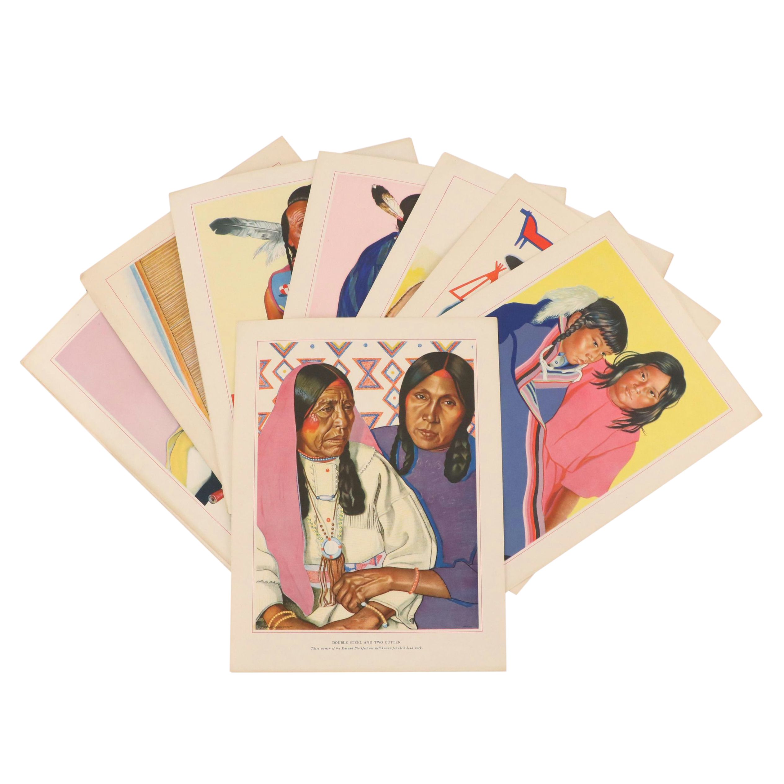 Offset Lithographs After Reiss of Blackfeet Indians of Glacier National Park