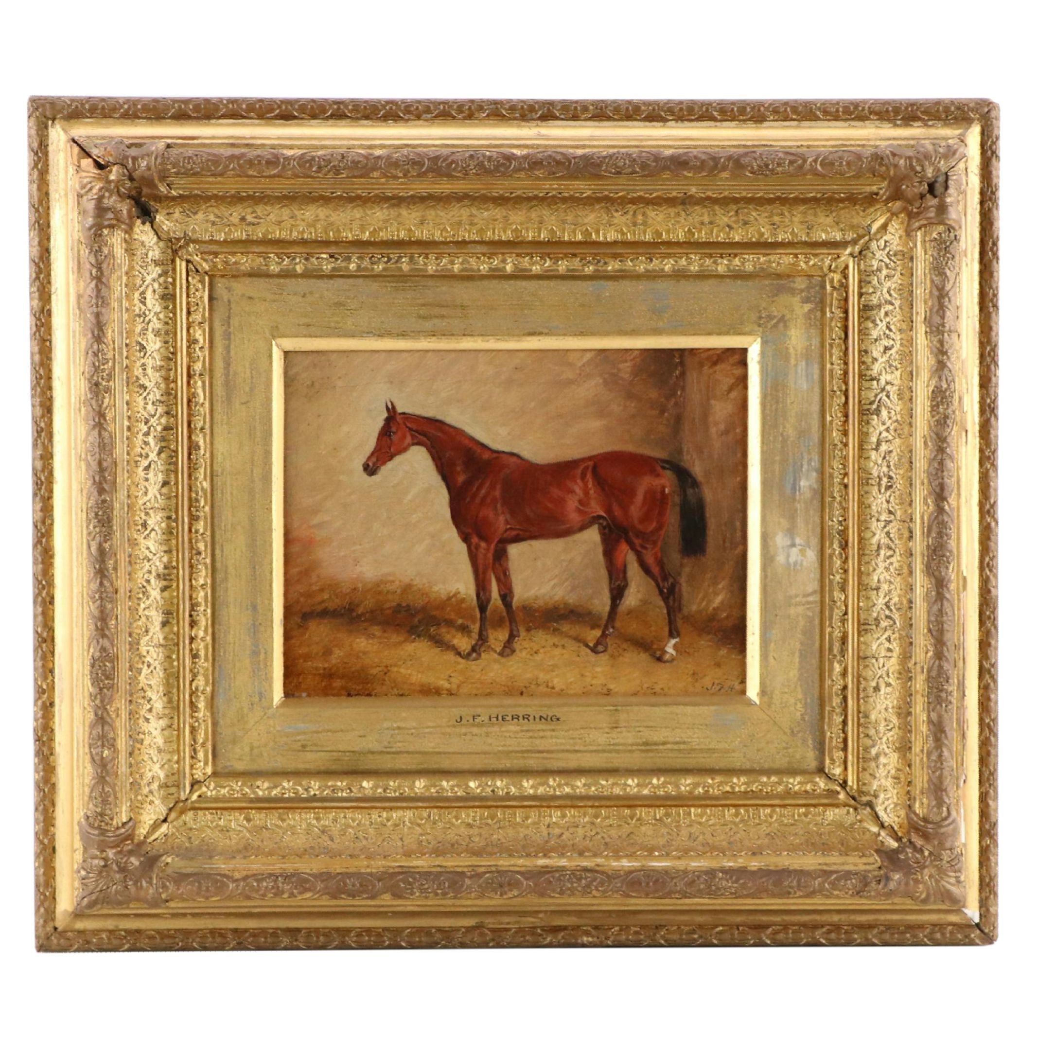 John Frederick Herring, Sr. Horse Portrait Oil Painting