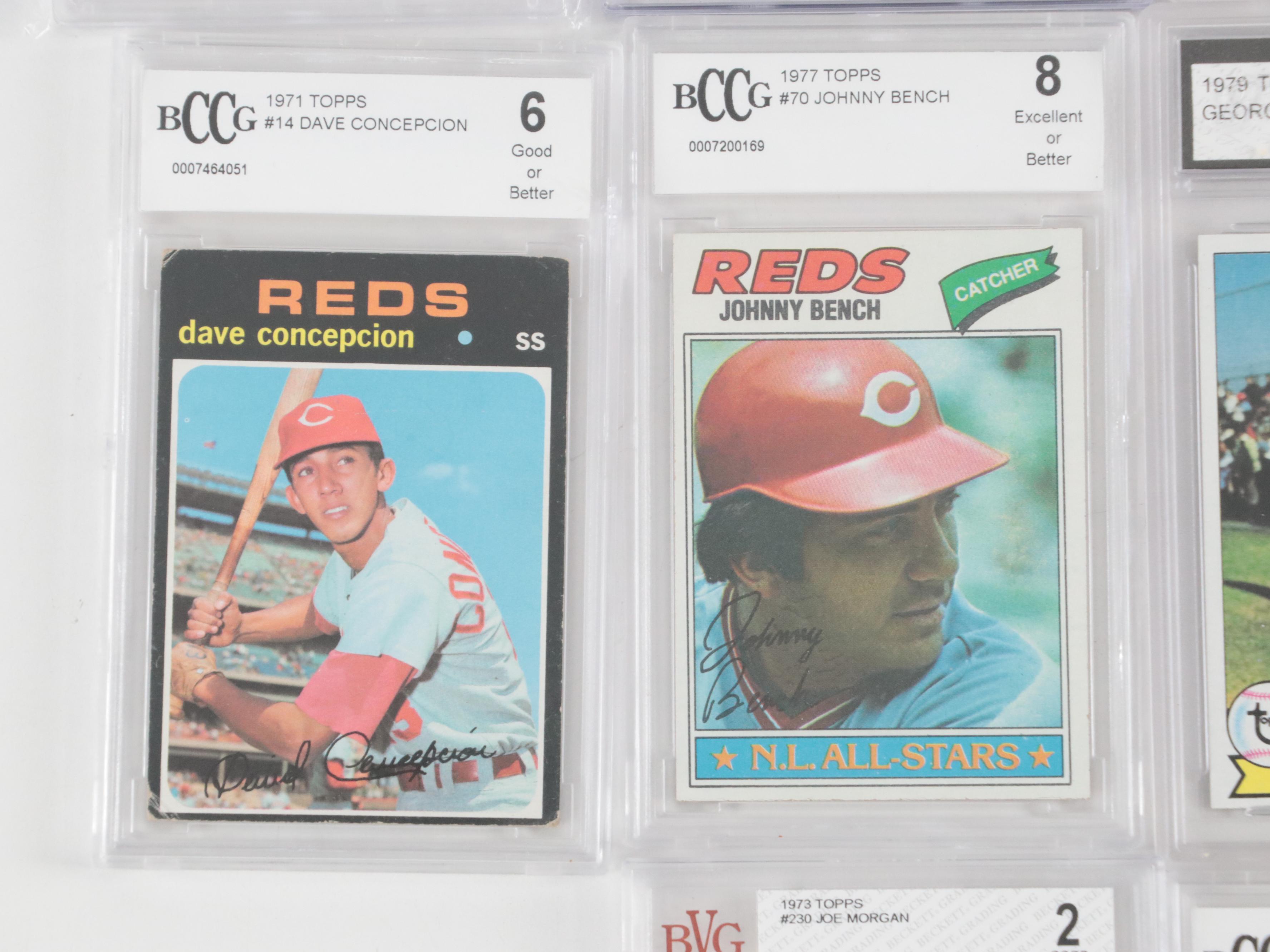 Cincinnati Reds Graded Baseball Cards Featuring Johnny Bench, Pete Rose, More