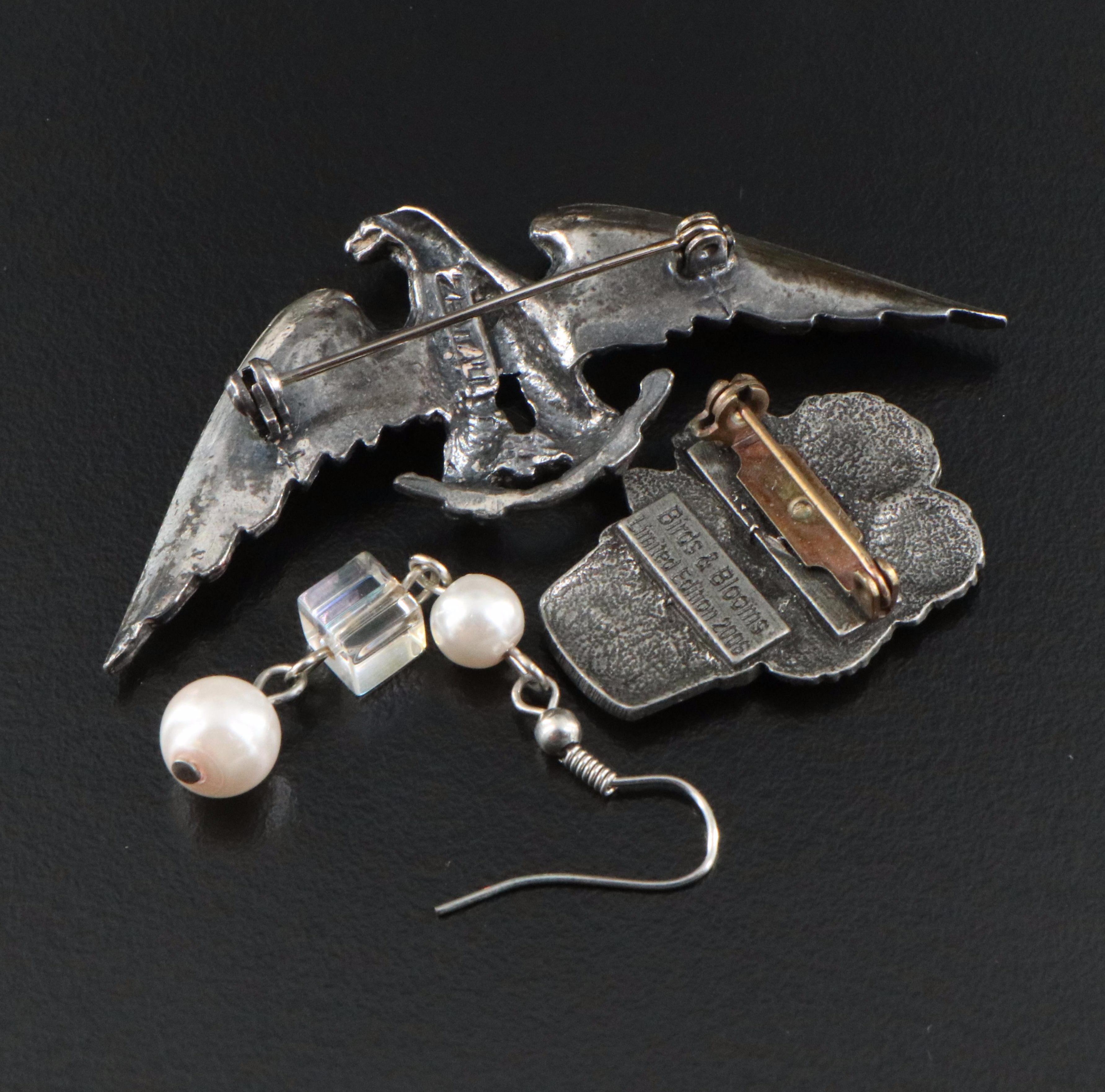 Jewelry Assortment Including Sterling, Black Onyx and Mother-of-Pearl