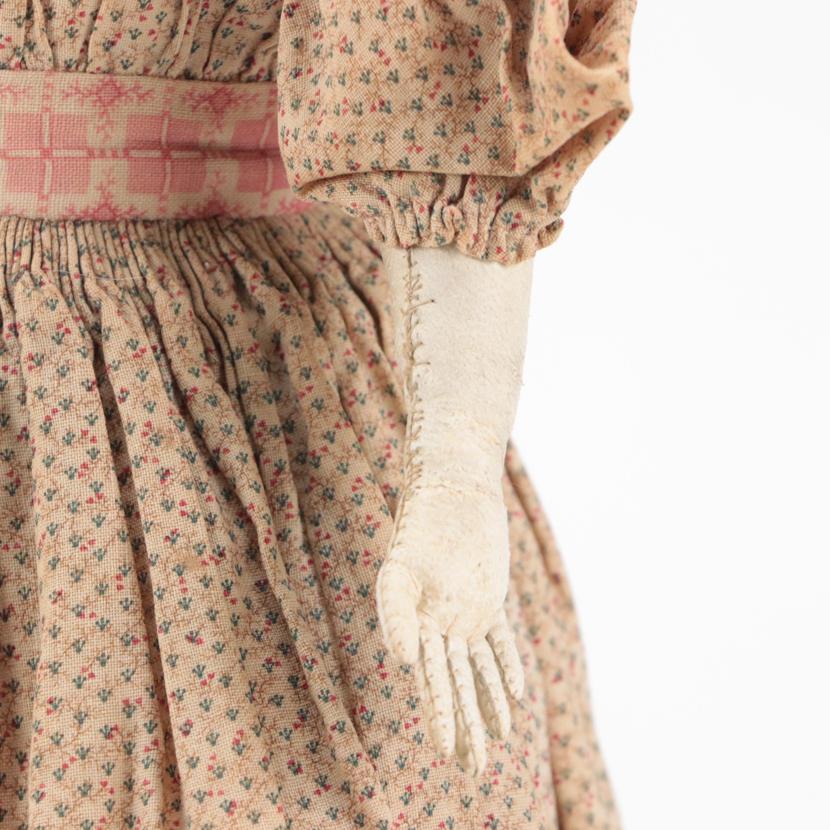 German Queen Victoria China Head Doll with Kid Leather Body, Mid-19th Century