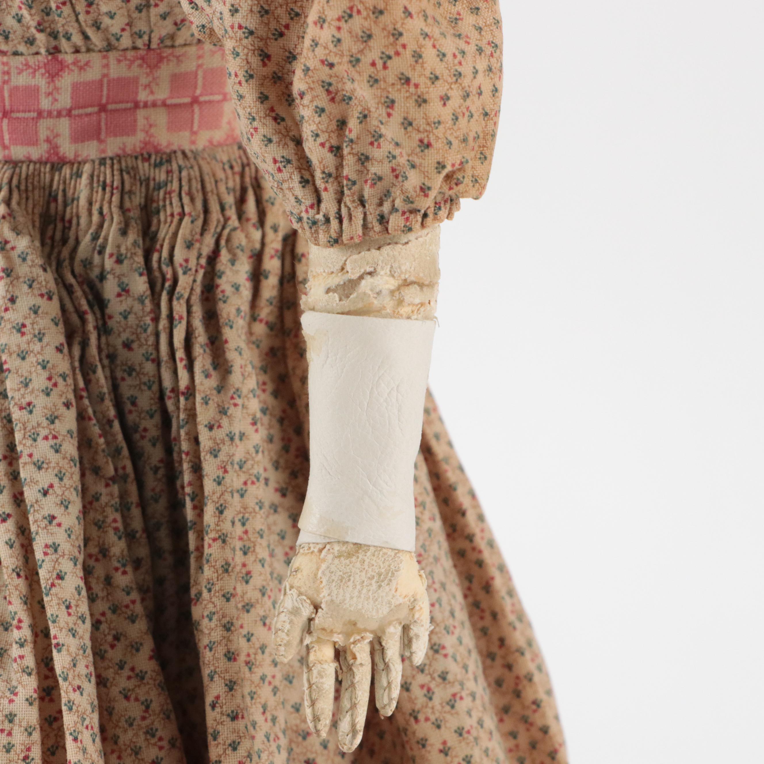 German Queen Victoria China Head Doll with Kid Leather Body, Mid-19th Century