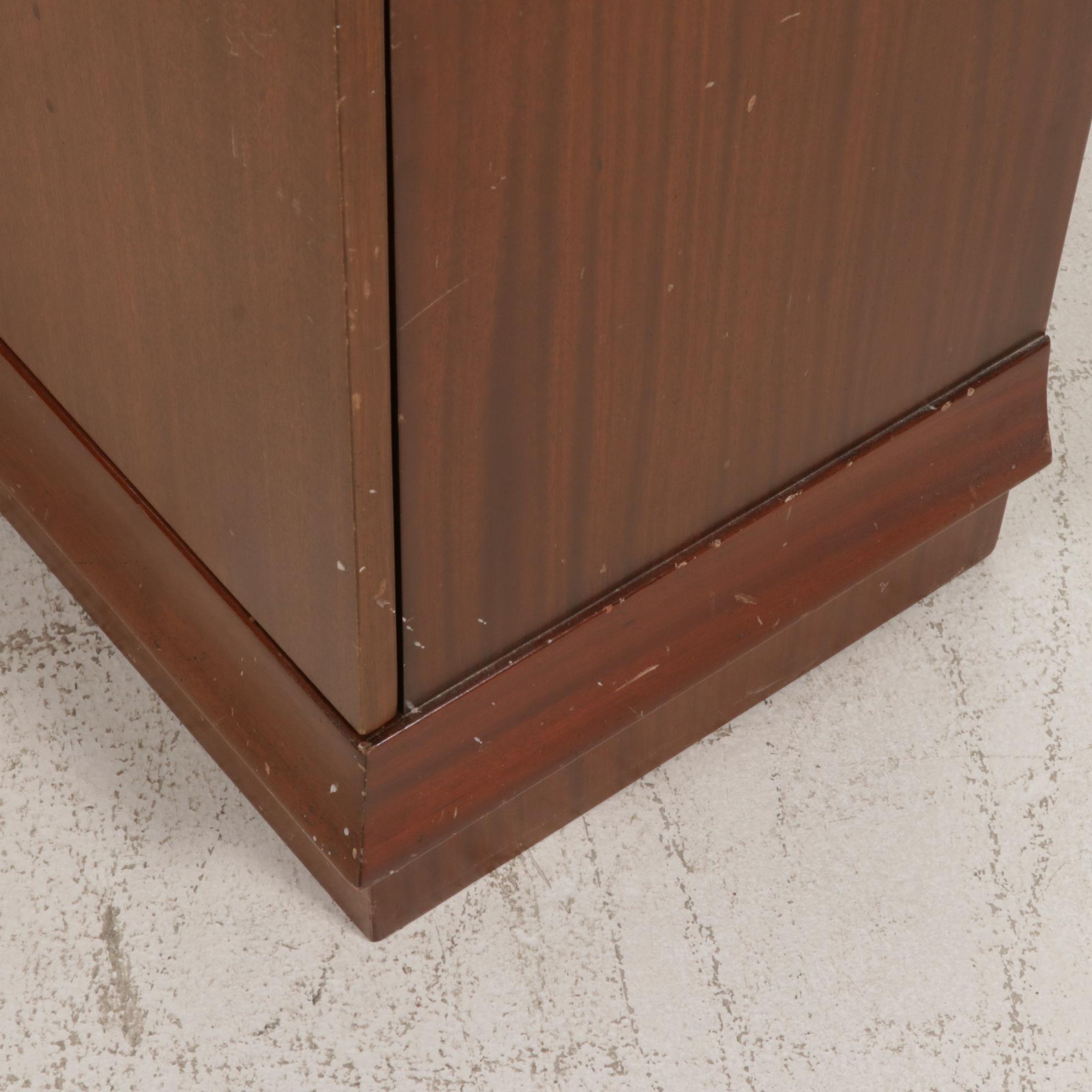 Mid Century Modern Mahogany Chest of Drawers and Pair of Bedside Cabinets