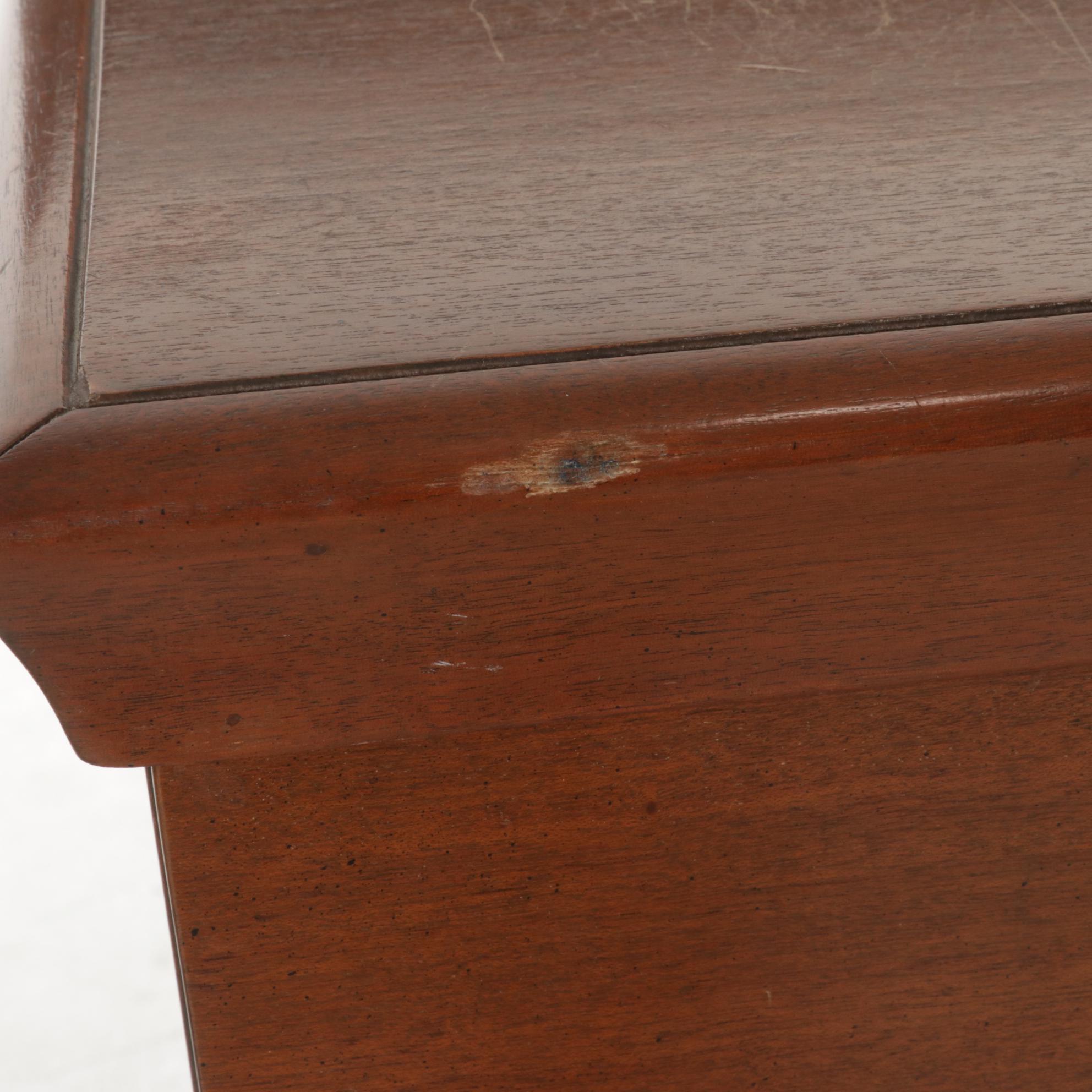 Mid Century Modern Mahogany Chest of Drawers and Pair of Bedside Cabinets