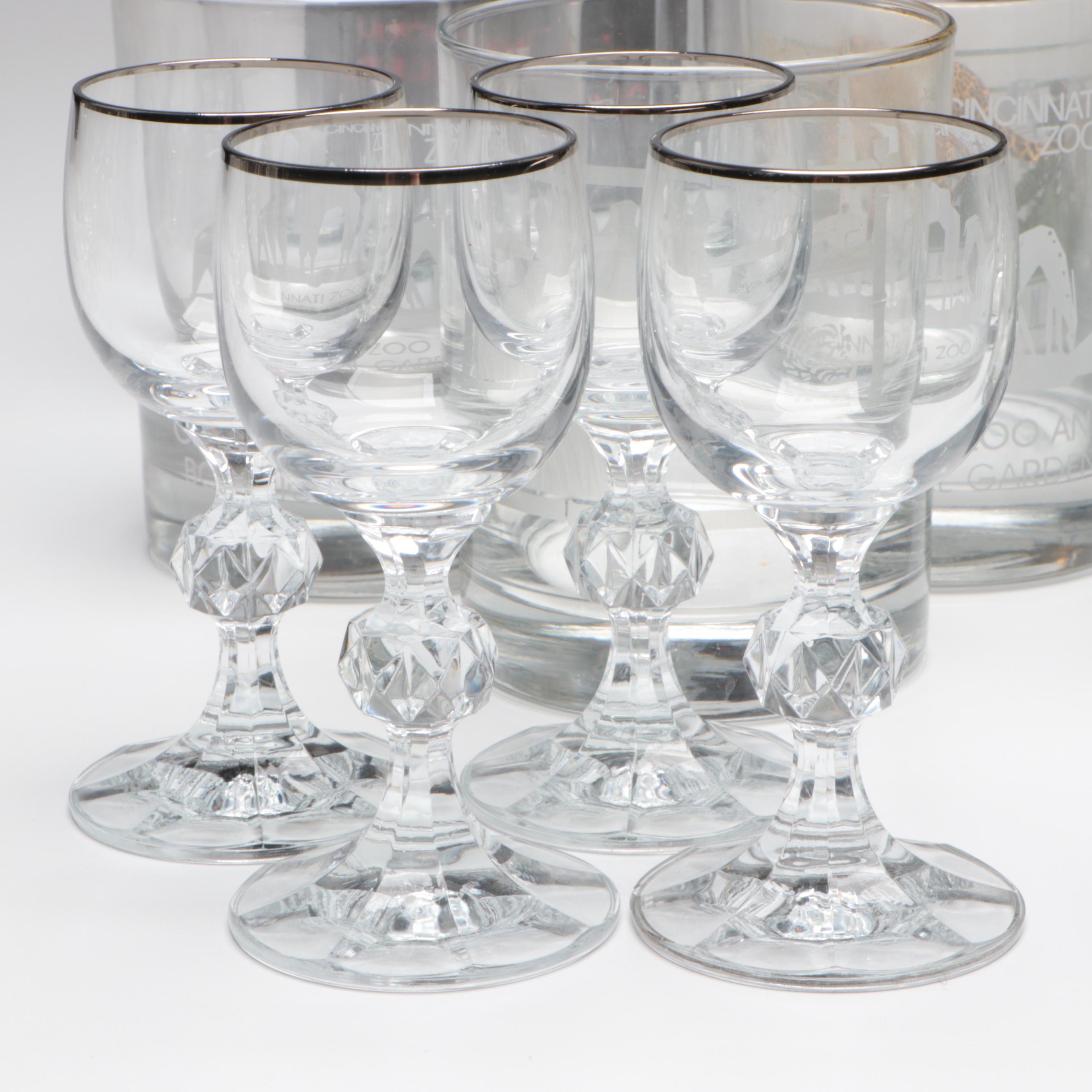 Pewter Shot Glass with Other Glasses and Mugs