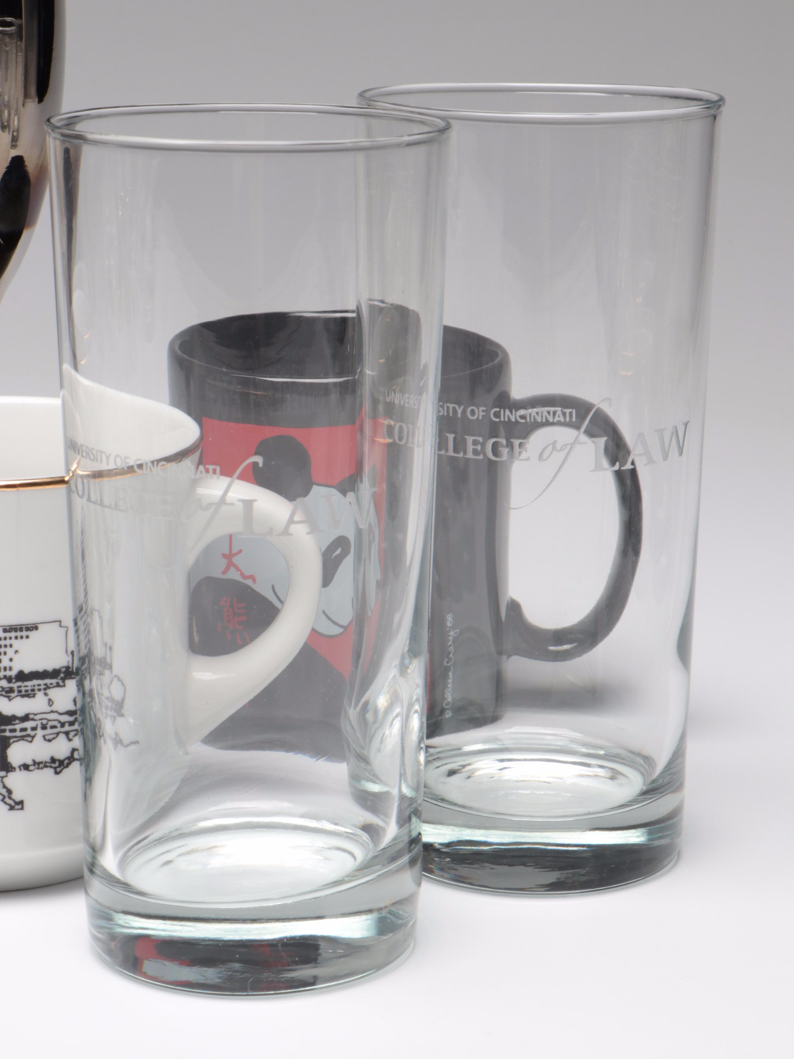 Pewter Shot Glass with Other Glasses and Mugs