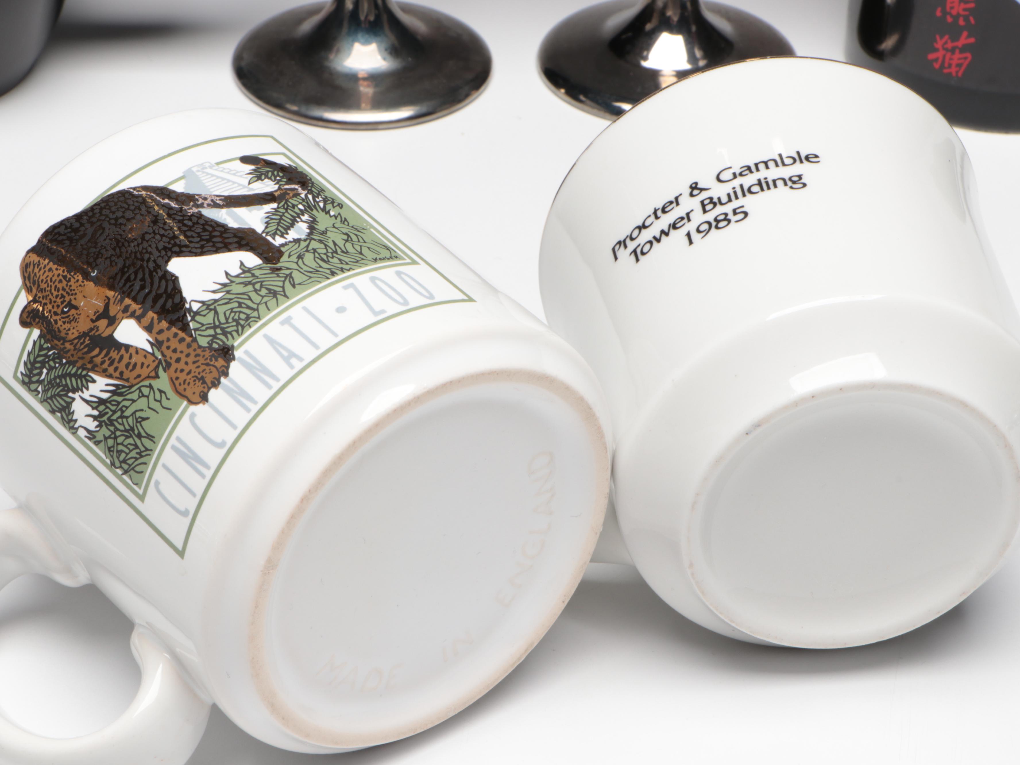 Pewter Shot Glass with Other Glasses and Mugs