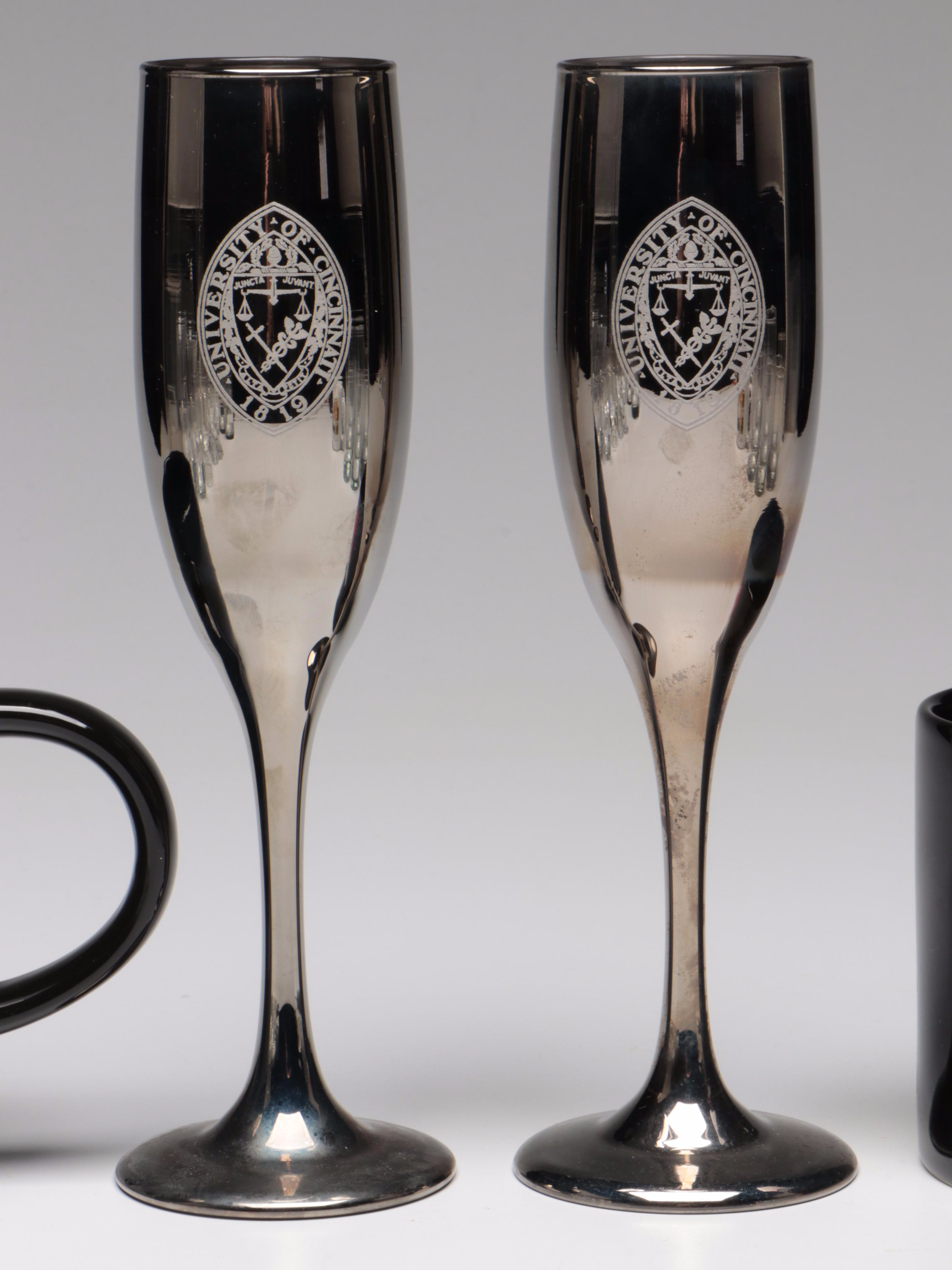 Pewter Shot Glass with Other Glasses and Mugs