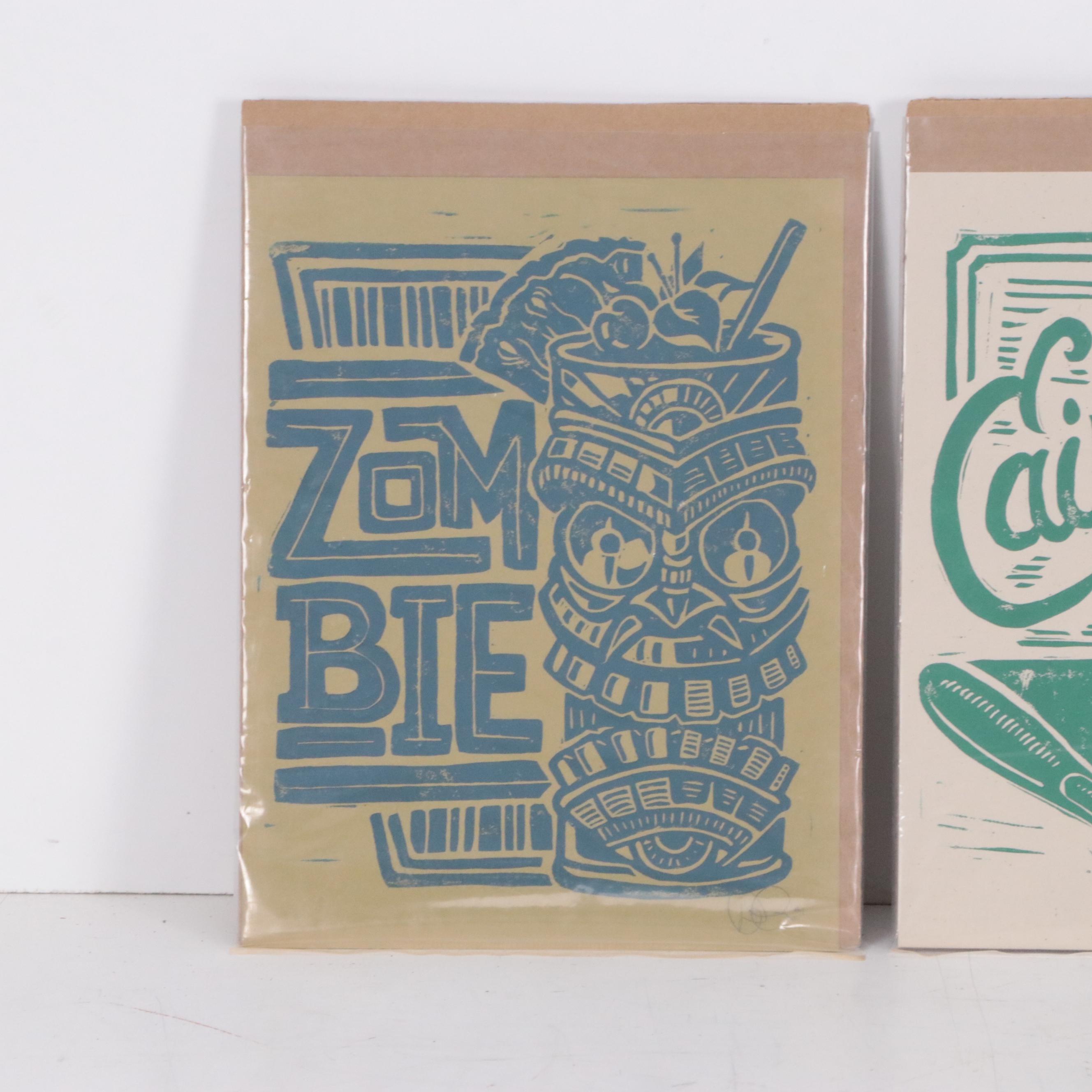 Derrick Castle Relief Prints Including "Tequila," 2014