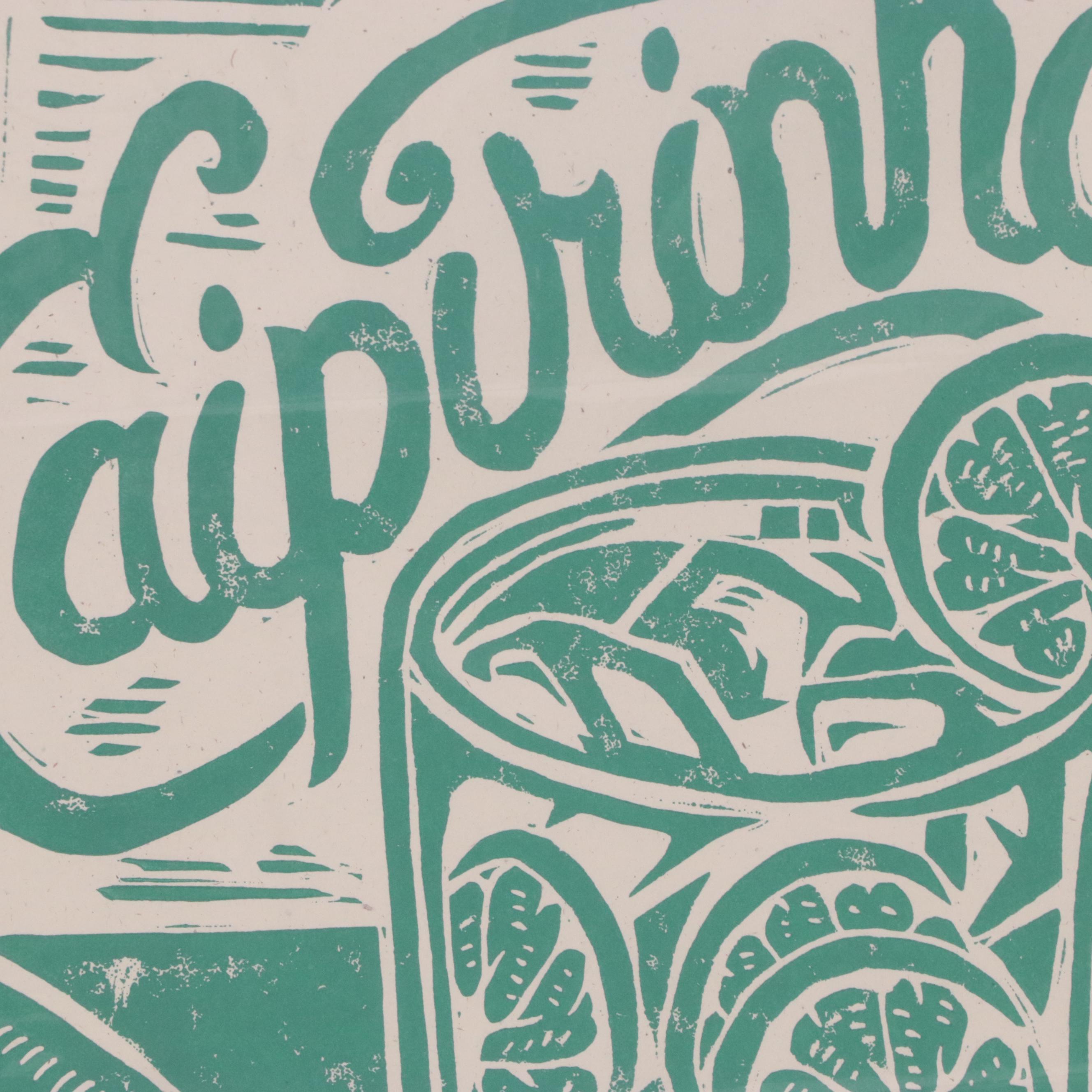 Derrick Castle Relief Prints Including "Tequila," 2014