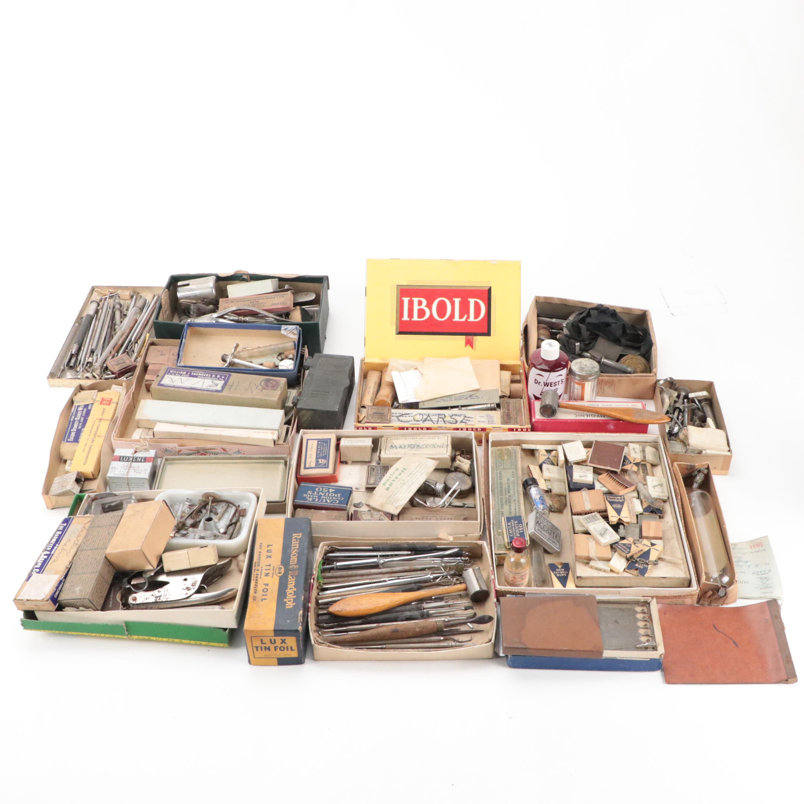 Dental Tools and Supplies, Mid-20th Century