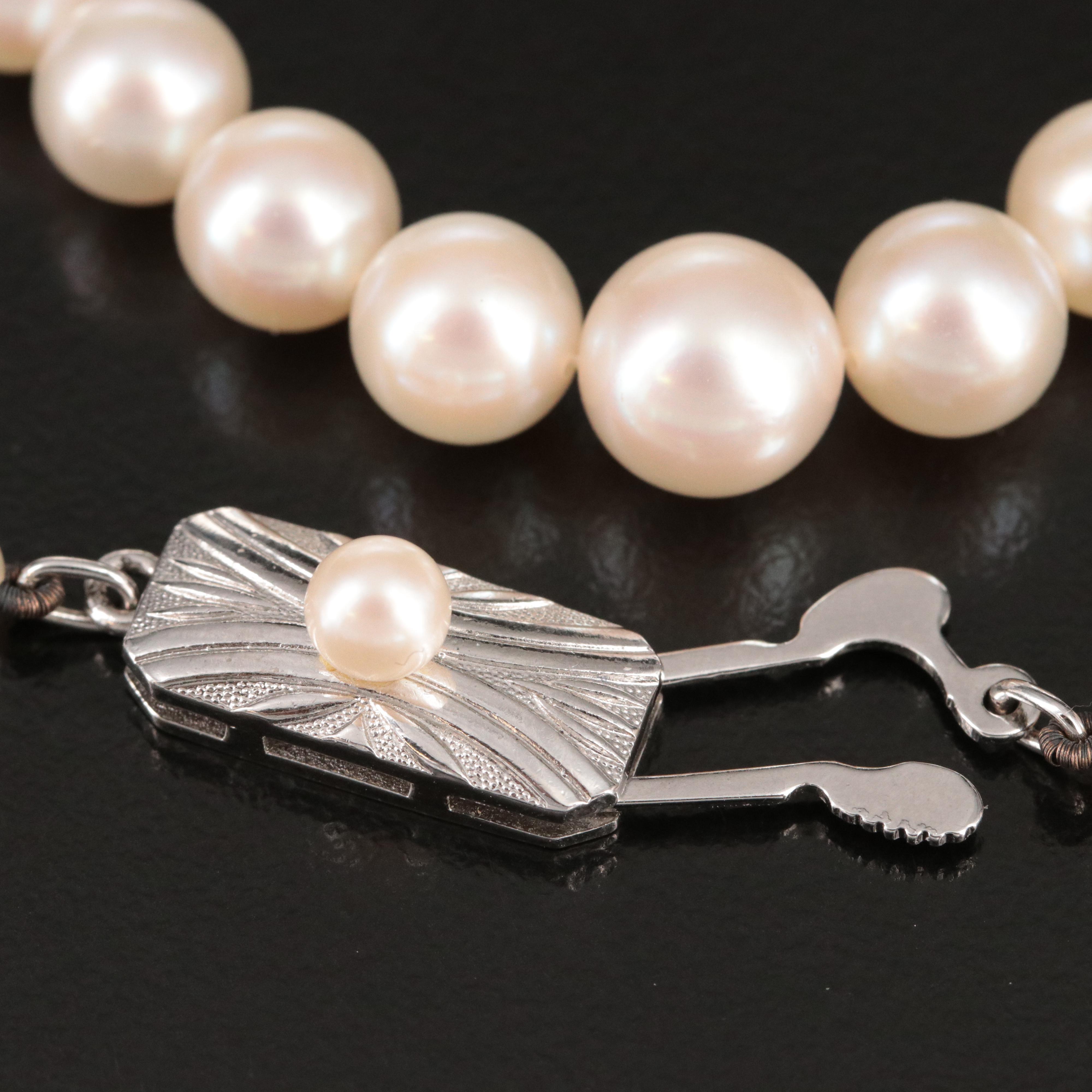 Mikimoto Graduated Pearl Necklace with Sterling Clasp